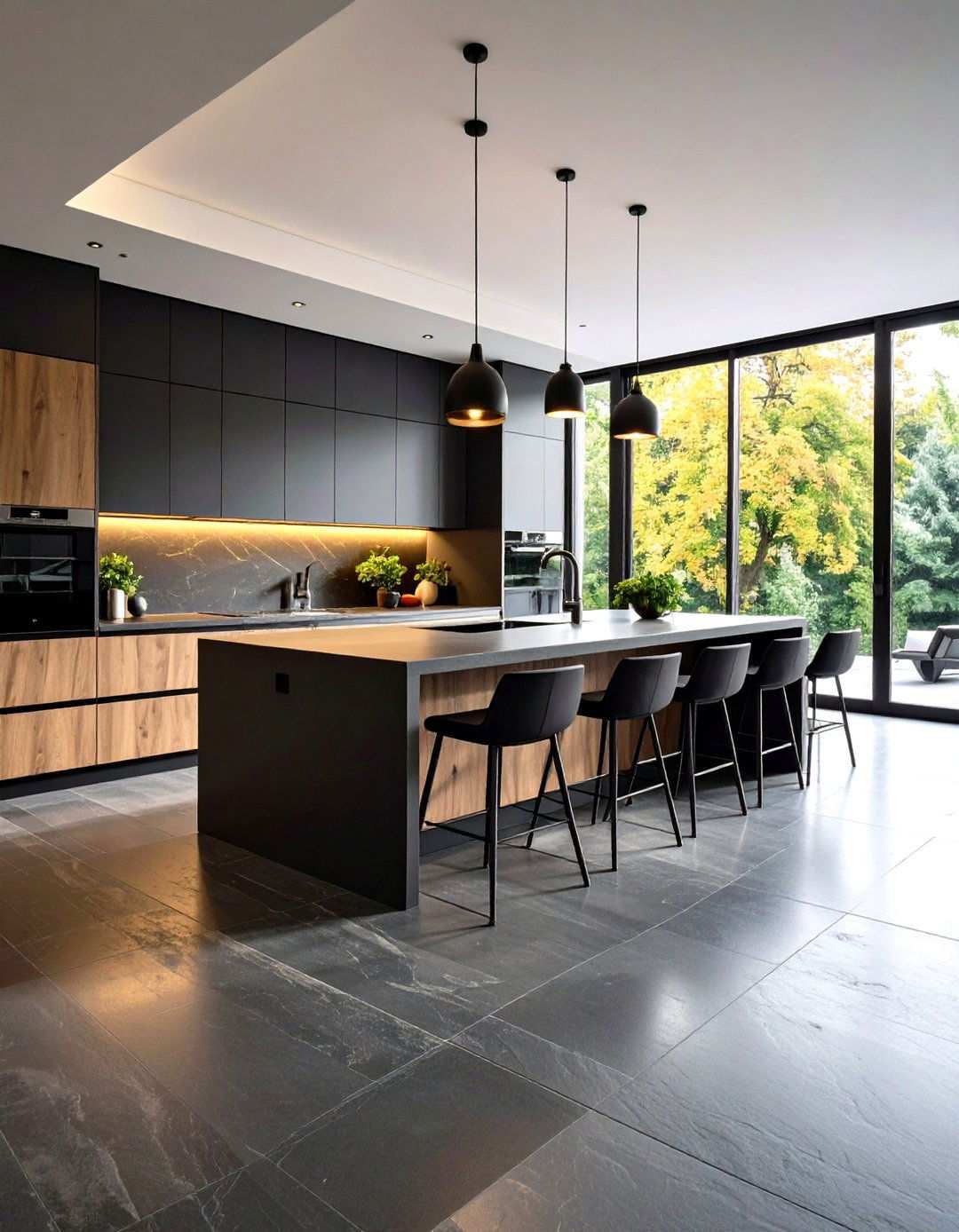 Large Kitchen Slate Floor Applications - 24 Kitchens With Slate Floors