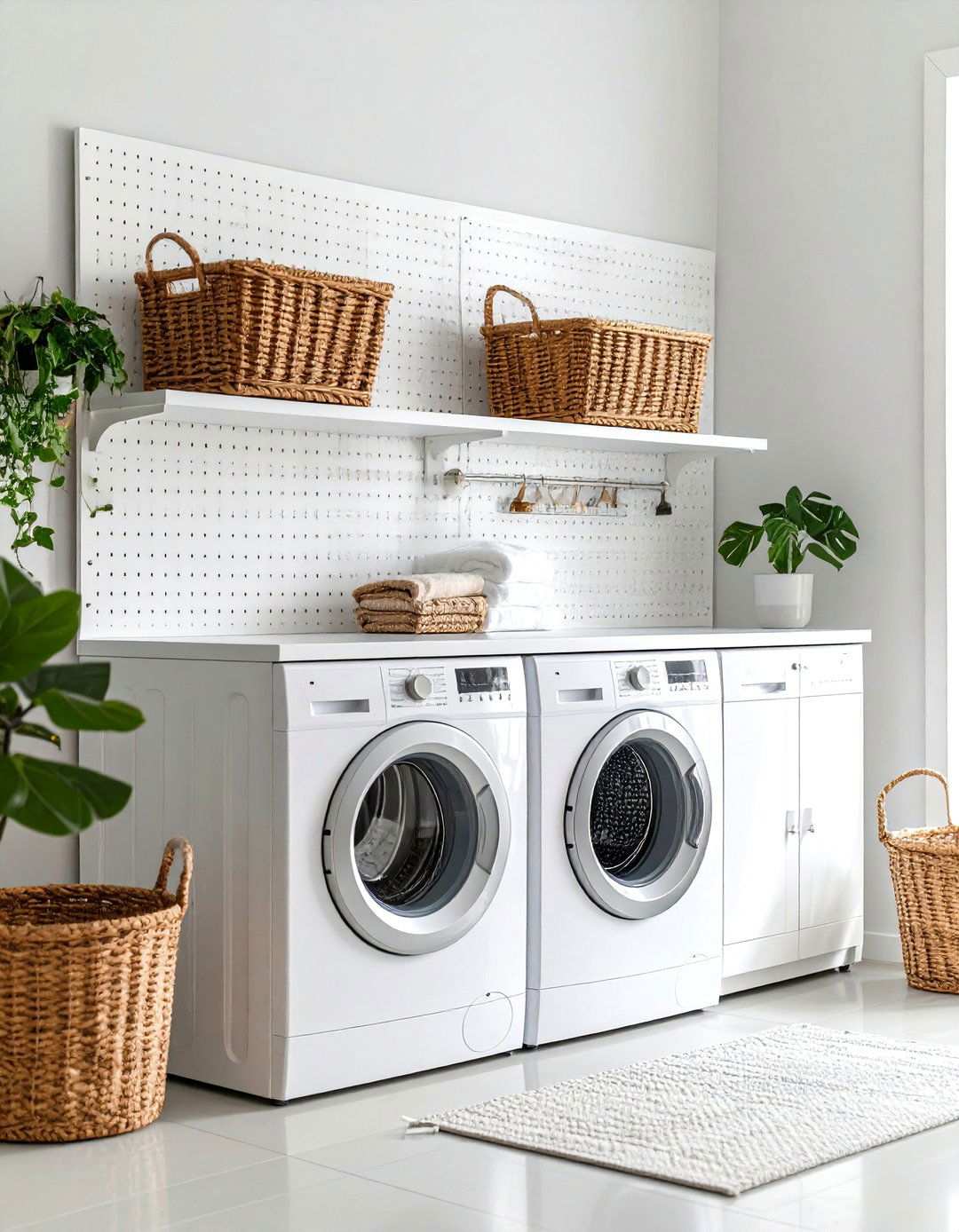 Laundry Room Pegboard Systems - 24 Laundry Basket Storage Ideas