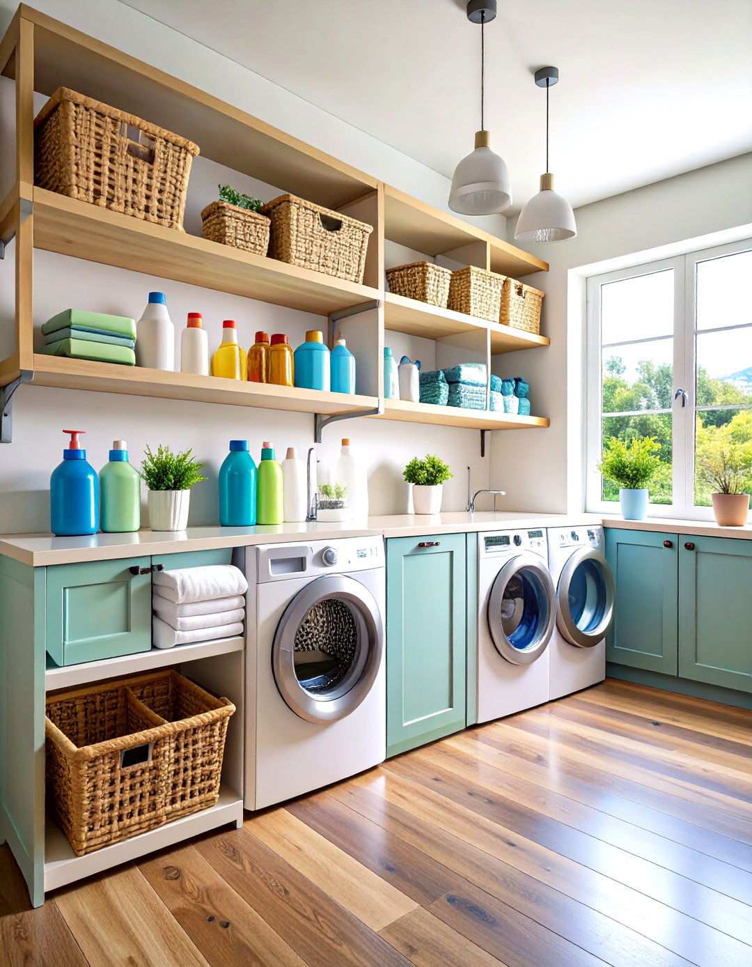 Laundry Room Under Shelf Hanging Storage - 24 Milk Crate Storage Ideas