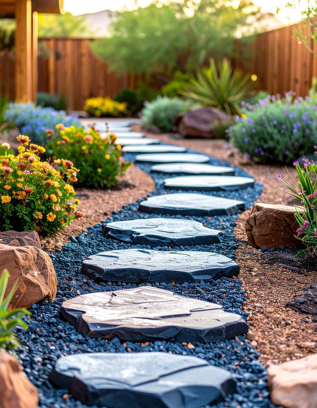 Lava Rock Volcanic Pathway Design - 24 Stepping Stone Walkway Ideas