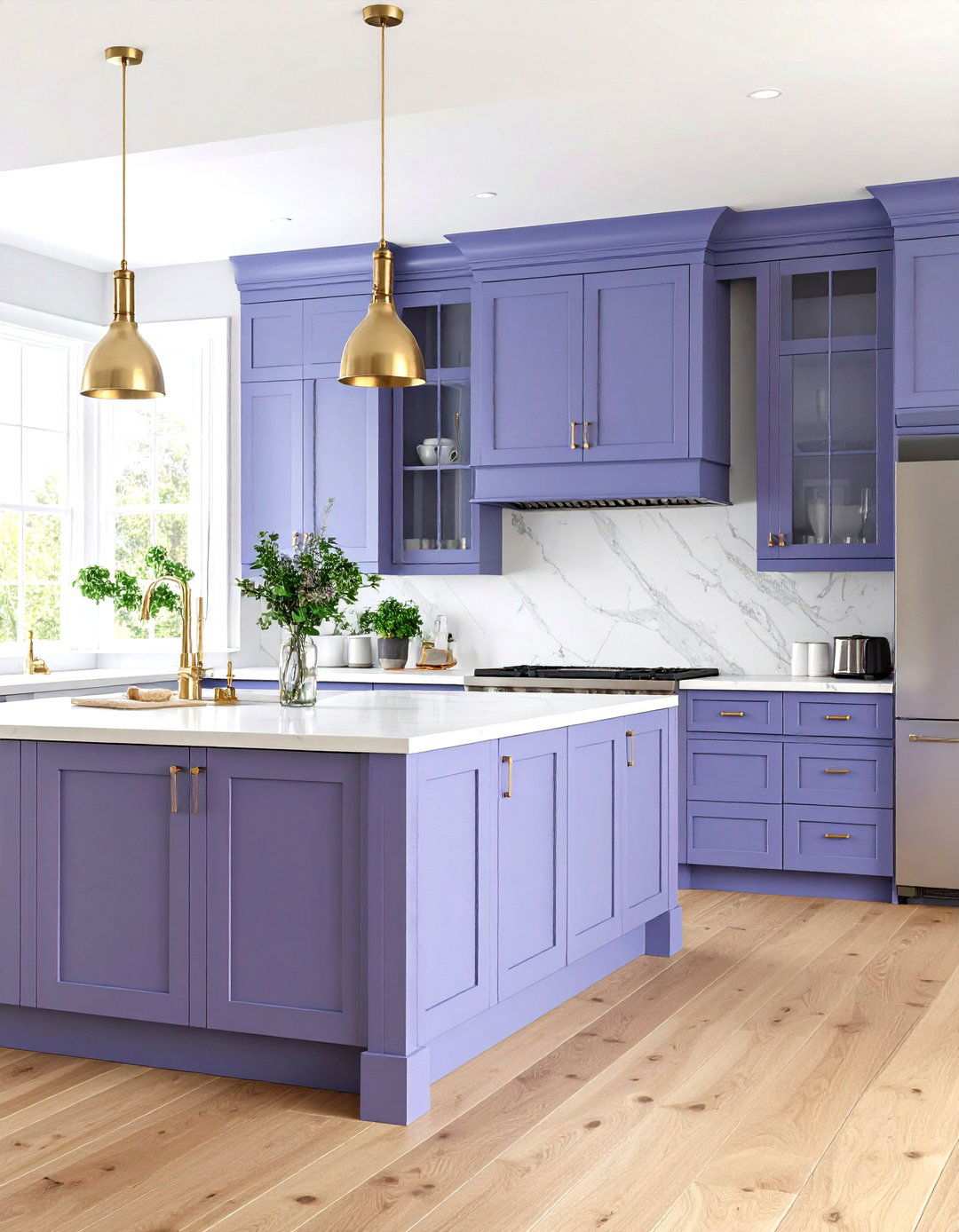 Lavender Cabinet Serenity Kitchen - 24 Purple Kitchen Ideas