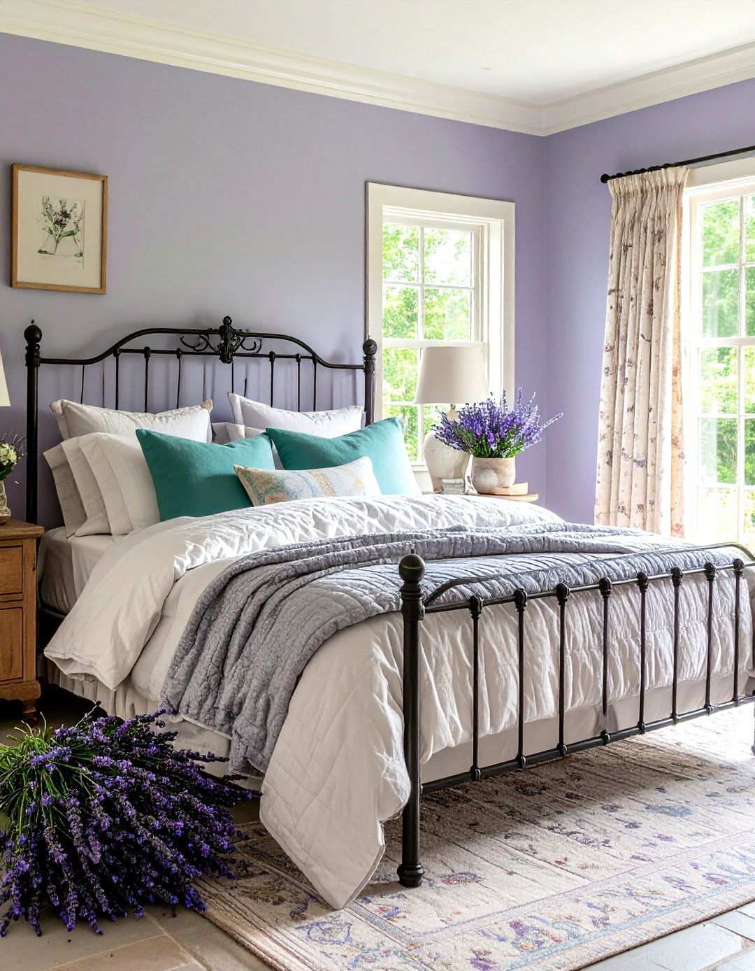 Lavender French Country Bedroom - 24 Purple Bedroom Ideas