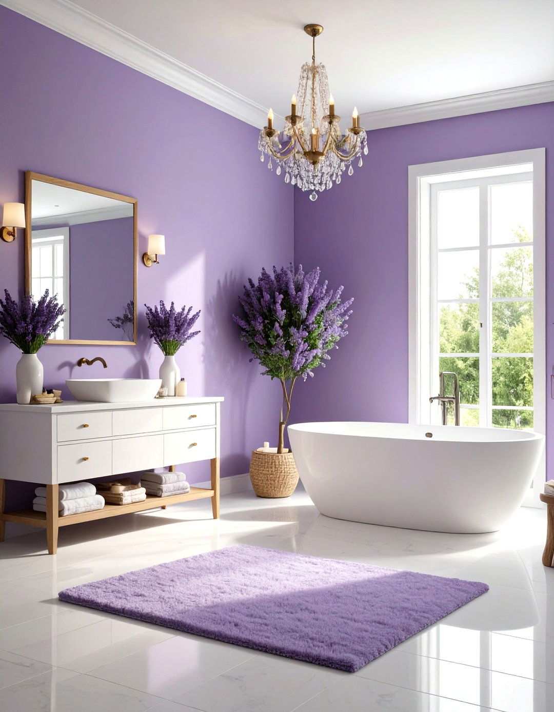Lavender Master Bathroom Retreat - 24 Monochromatic Color Schemes for Rooms