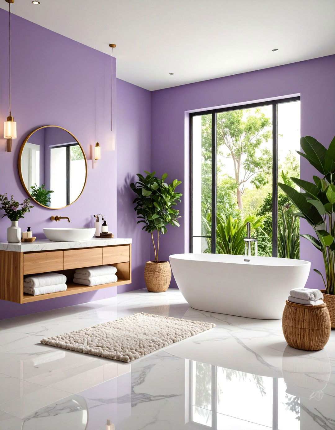 Lavender Spa Sanctuary - 24 Purple Bathroom Ideas