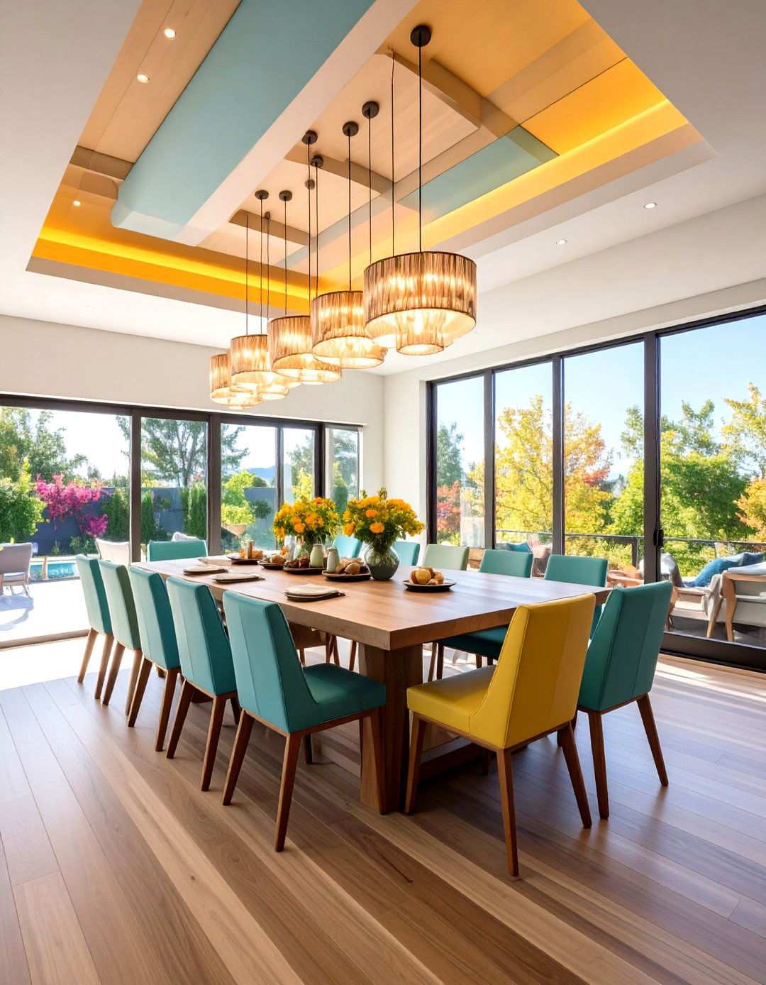 Layered Depth Dining Room Ceiling Design - 24 Pop Ceiling Design Ideas