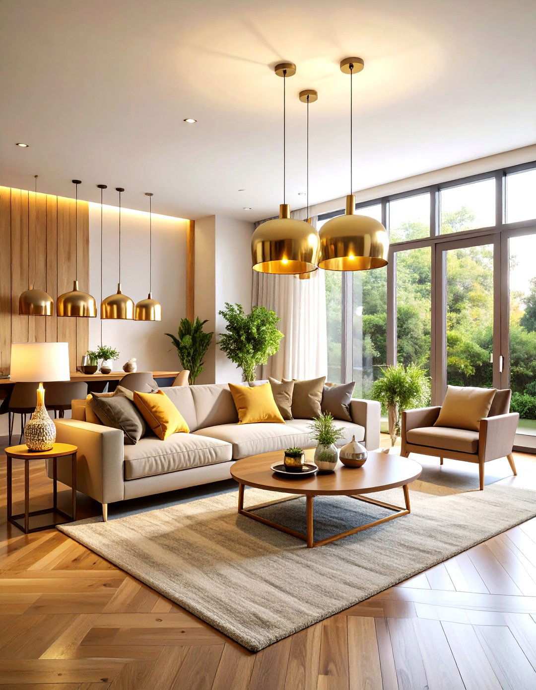 Layered Lighting Living Room - 24 Transitional Living Room Ideas