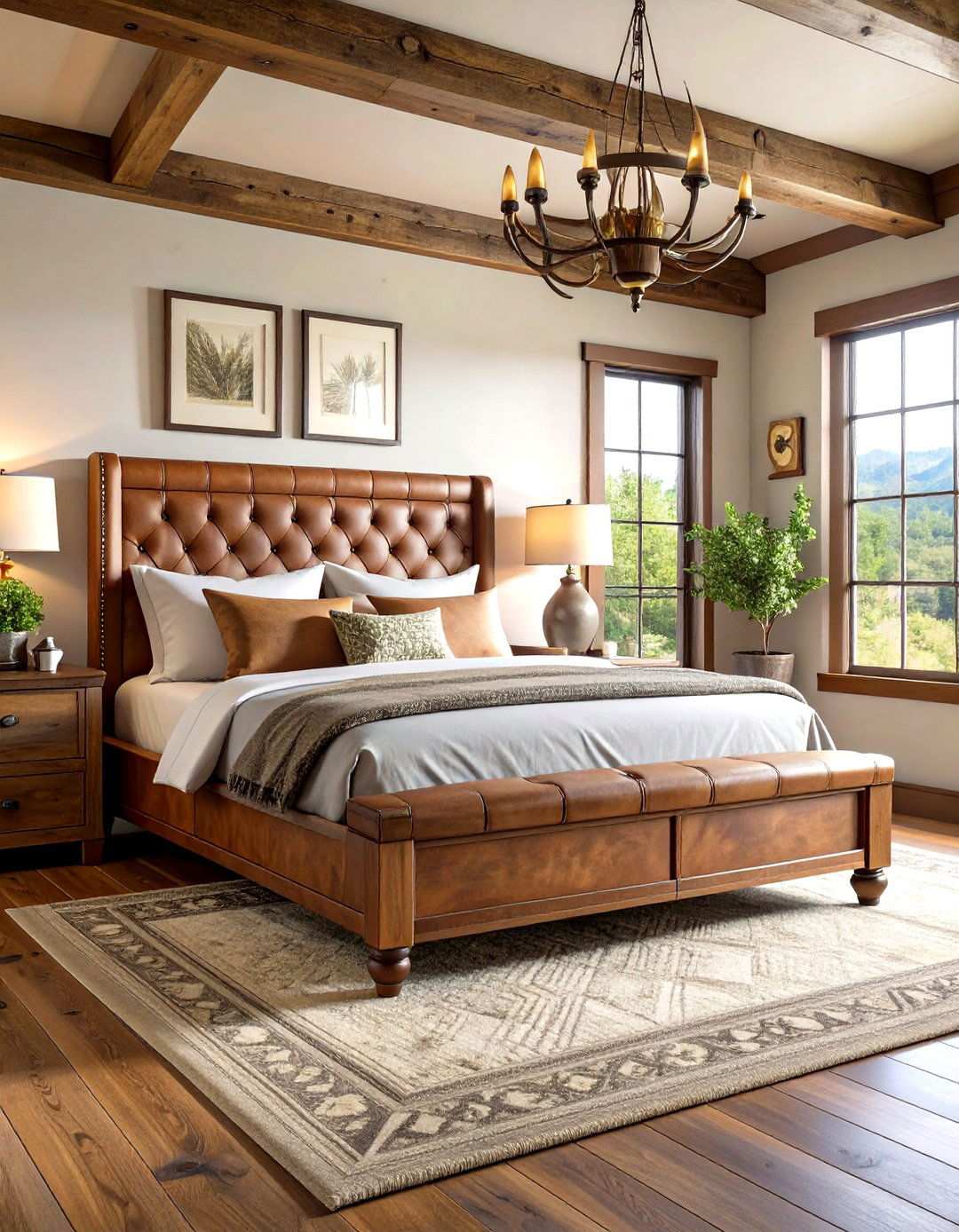 Leather and Timber Bedroom - 24 Western Bedroom Ideas