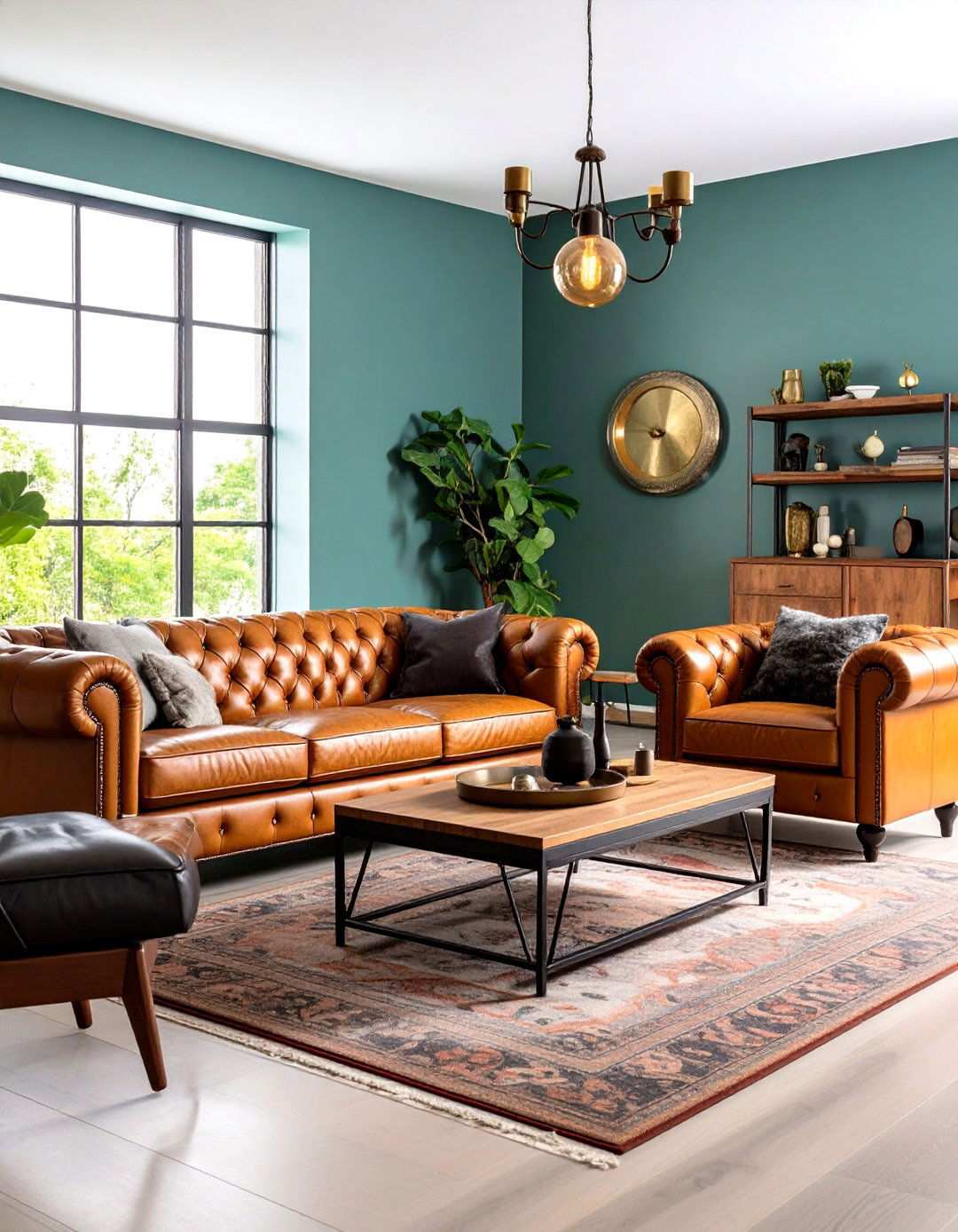 Leather Centric Bachelor Pad - 24 Mens Living Room Ideas