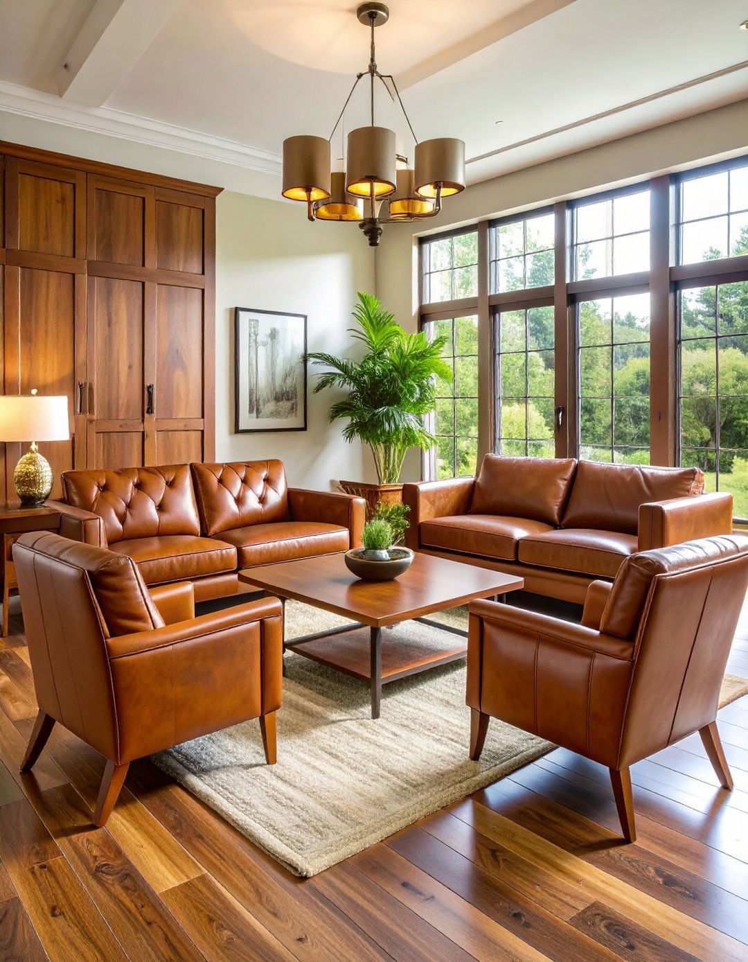 Leather Focus Living Room - 24 Pottery Barn Living Room Ideas