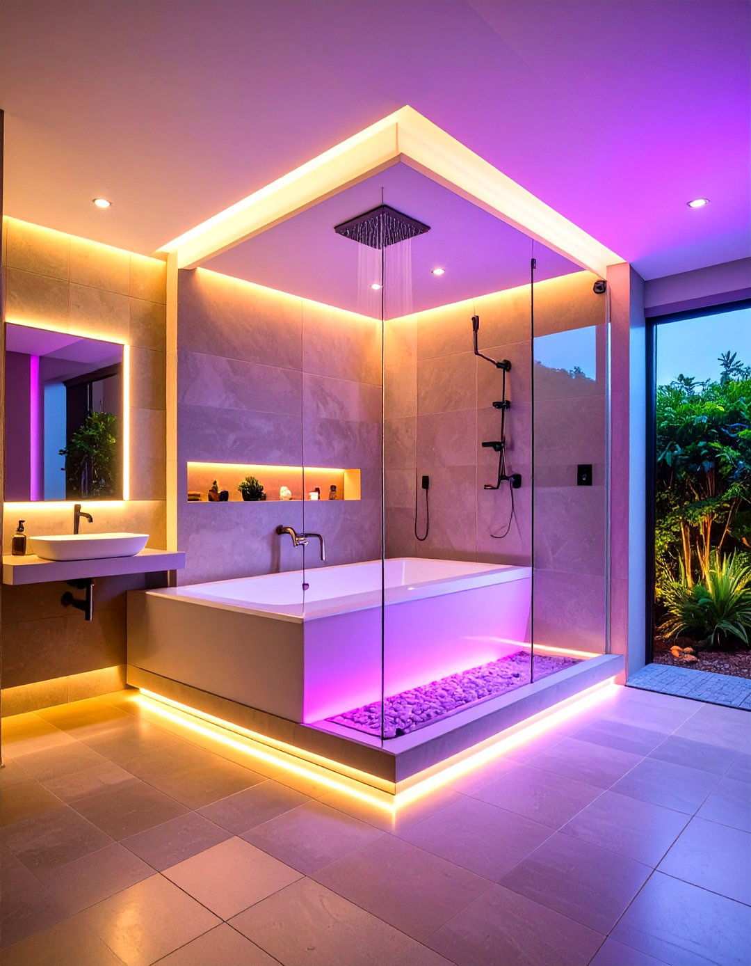 LED Accent Lighting Integration - 24 Small Bathroom Walk-in Shower Ideas