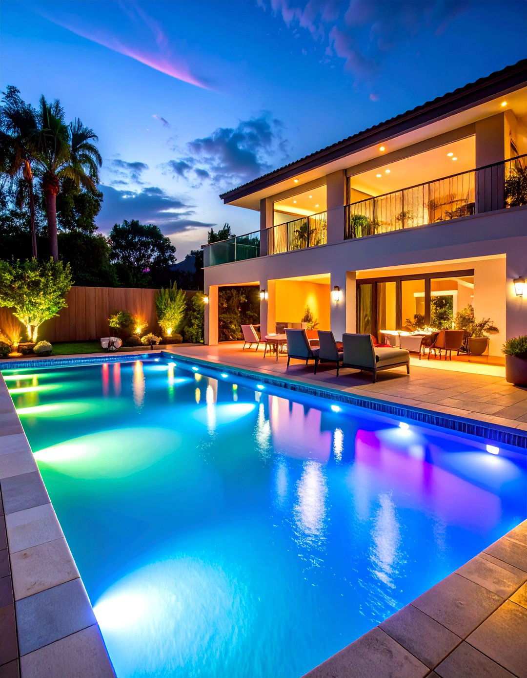 LED Color Changing Lighting Systems - 24 Pool Decor Ideas