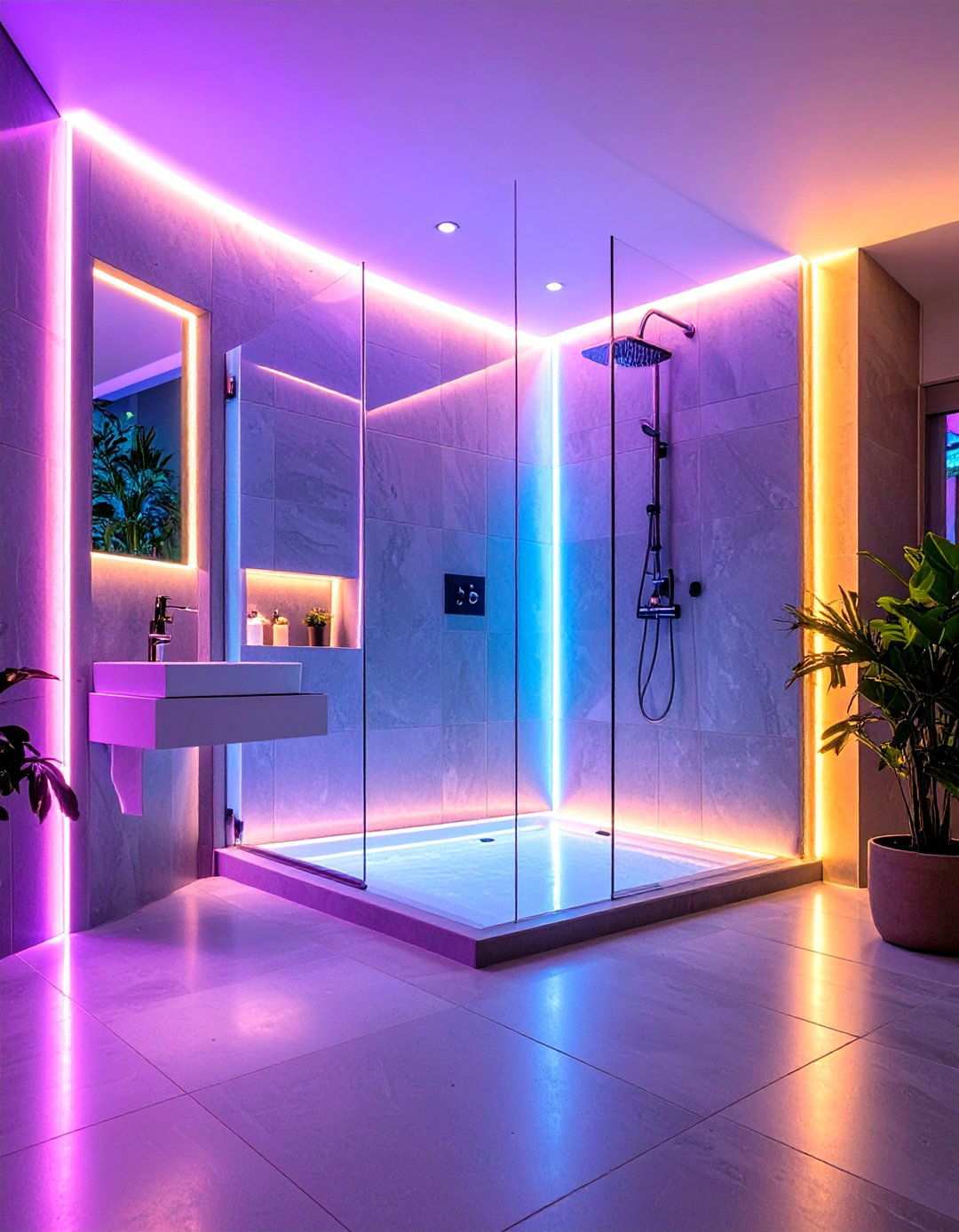LED Illuminated Accent Niche - 24 Shower Niche Ideas