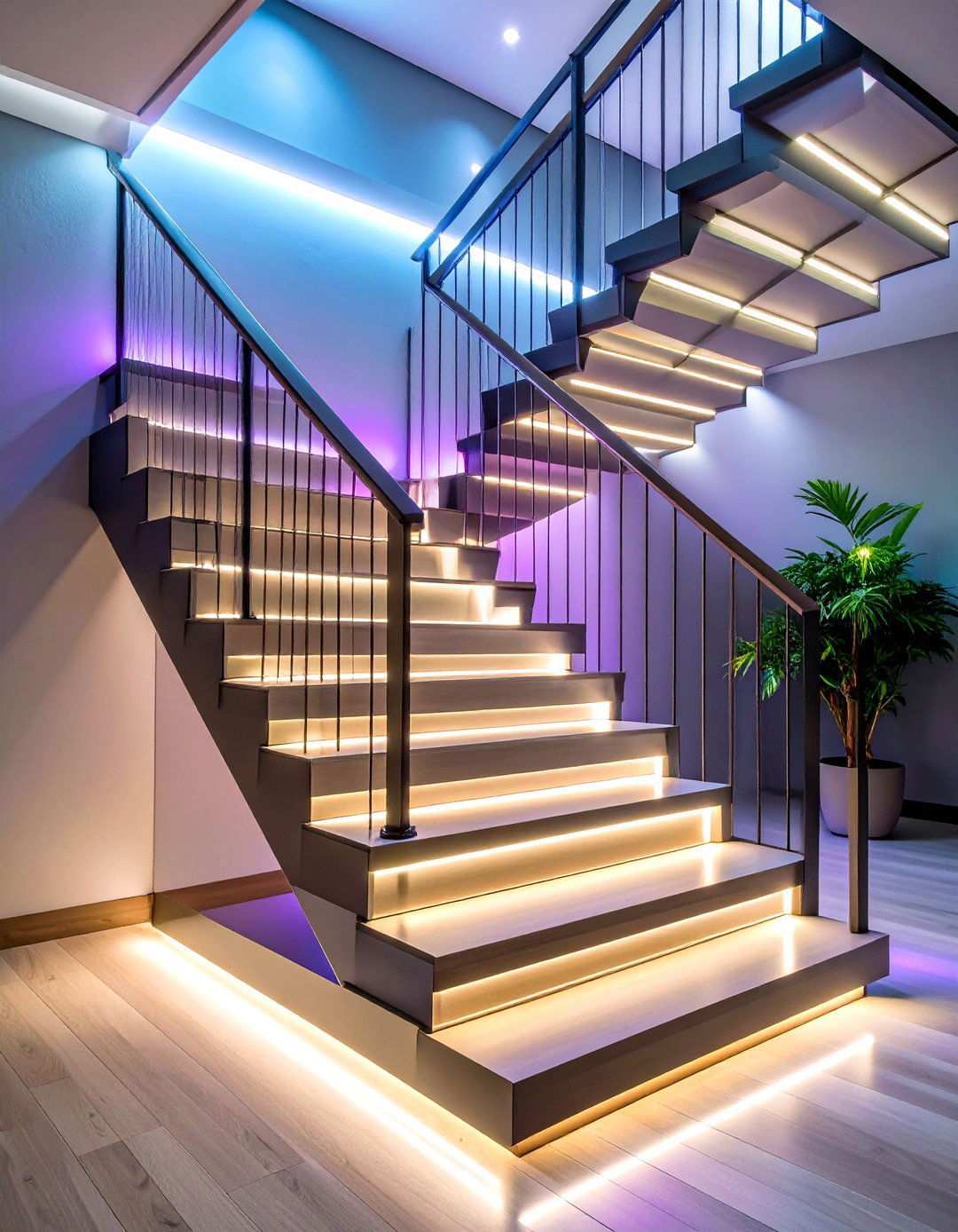 LED Strip Lighting Integration - 24 Staircase Wall Ideas