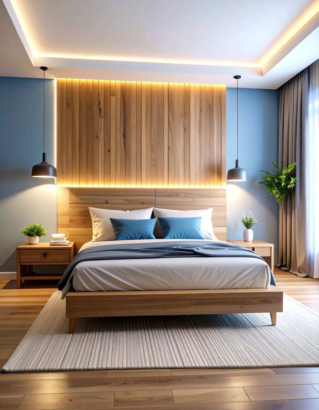 LED Strip Lights Behind Headboard - 24 Small Bedroom Lighting Ideas