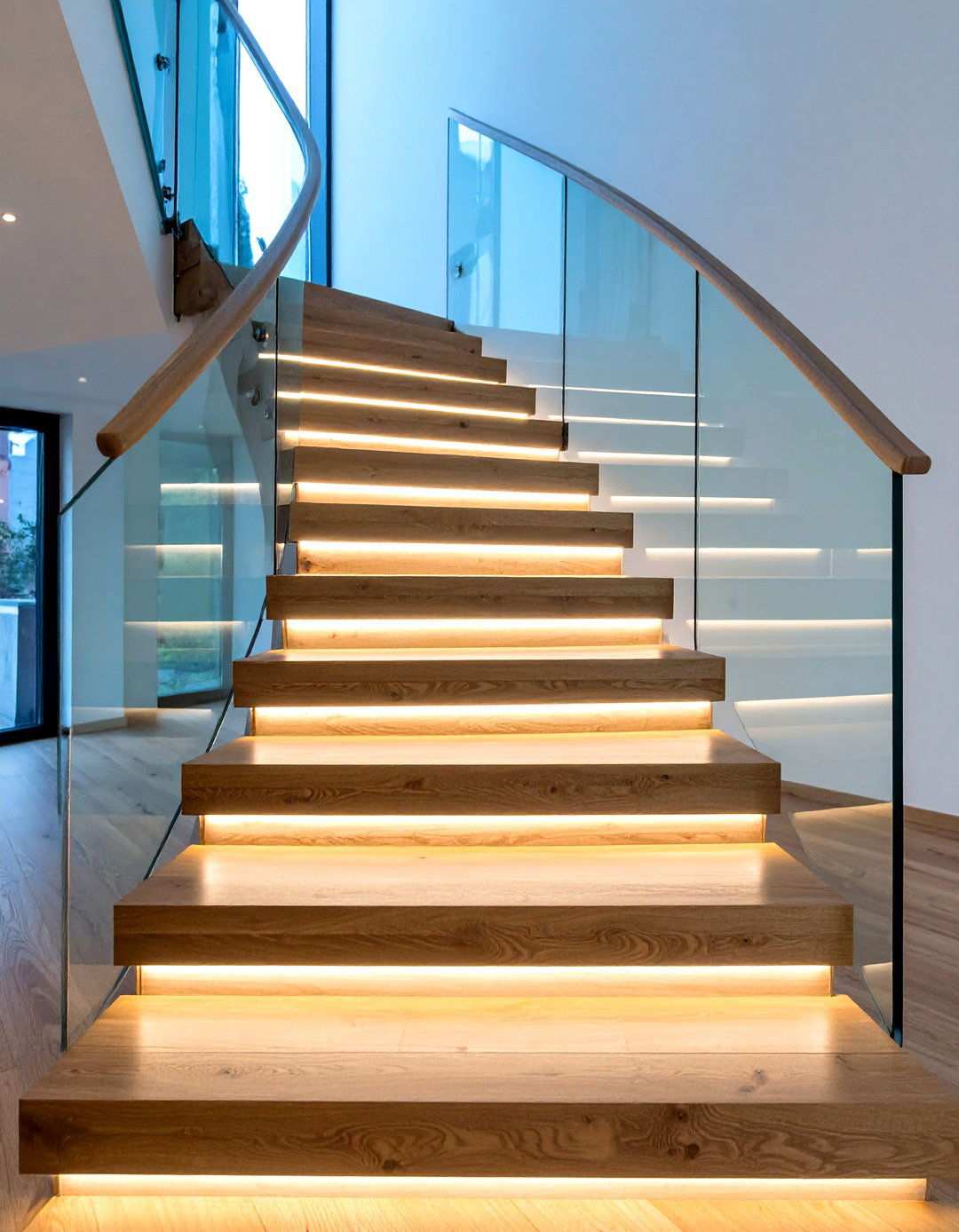 LED Strip Under Tread Lighting - 24 Staircase Lighting Ideas