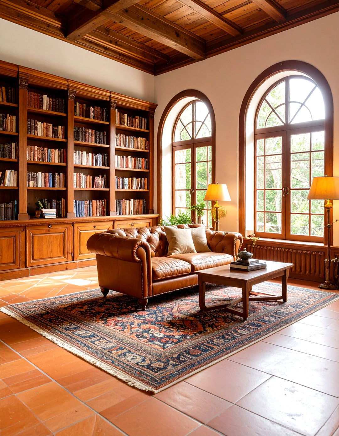 Library Reading Nook - 24 Mediterranean Interior Design Ideas