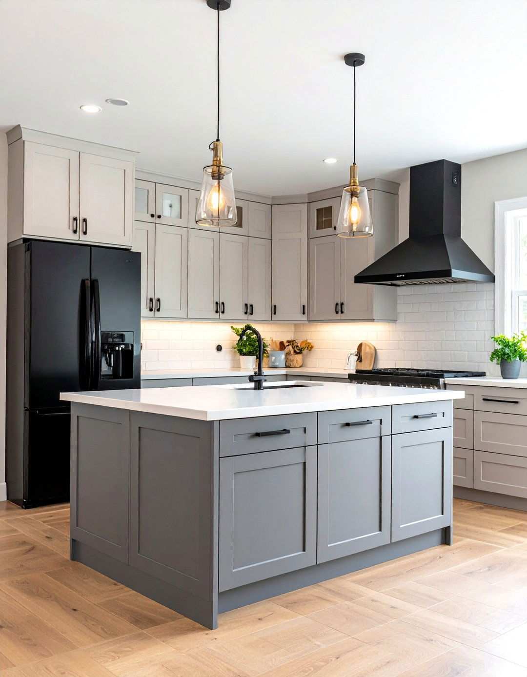 Light Gray Cabinets with Black Appliances - 24 What Color Cabinets Go With Black Appliances