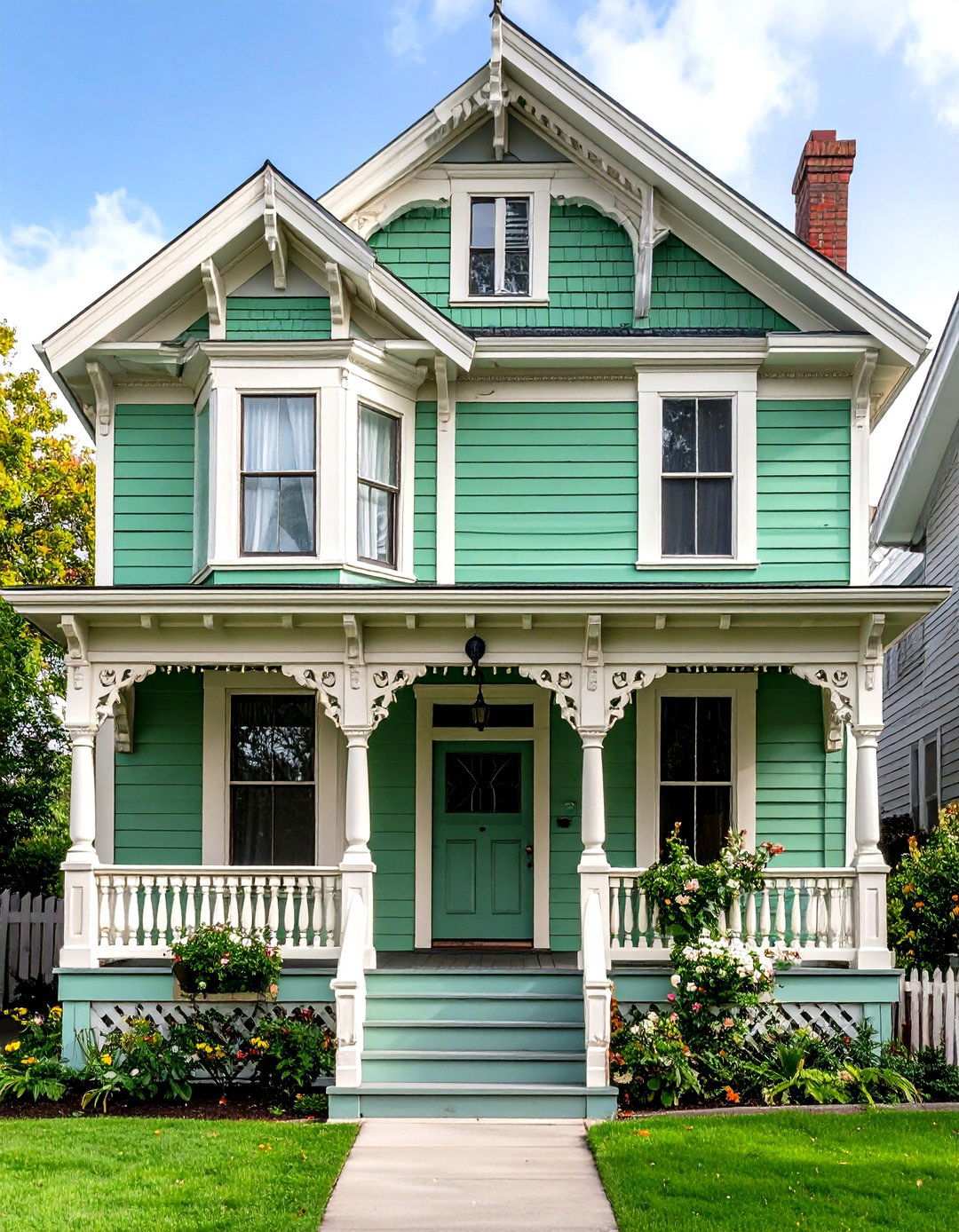 Light Green Victorian Home Exterior - 24 Light Green House Exterior Ideas