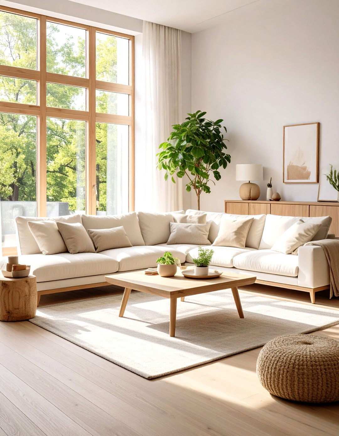 Light Neutral Sectional Serenity - 24 Sectional Living Room Ideas