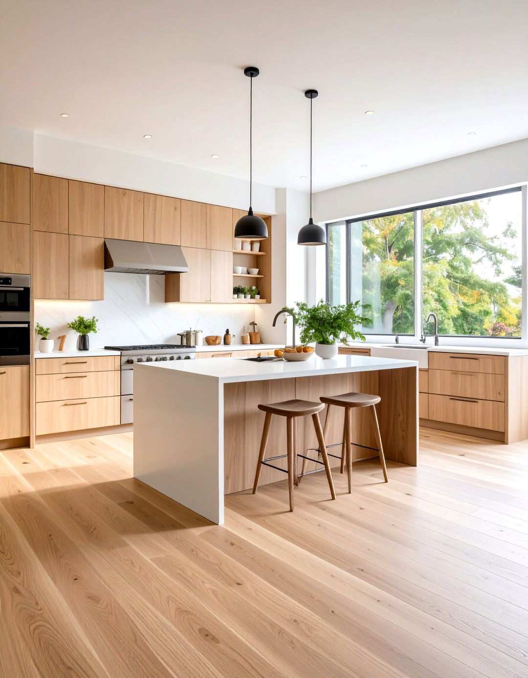 Light Walnut Kitchen Hardwood - 24 Light Wood Floor Kitchen Ideas