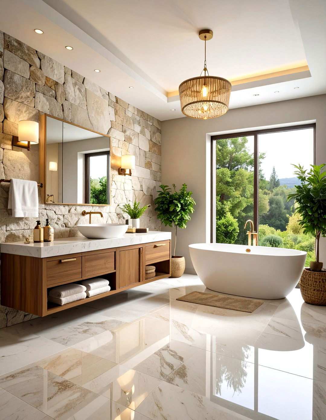 Limestone Bathroom Earthiness - 24 Neutral Bathroom Ideas