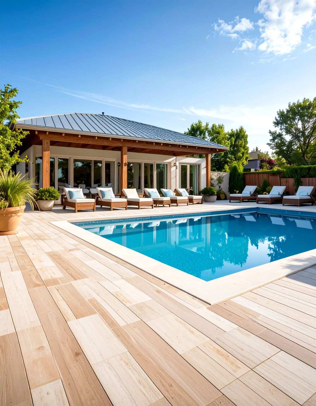 Limestone Pool Deck Traditional Design - 24 Pavers Around Pool Ideas
