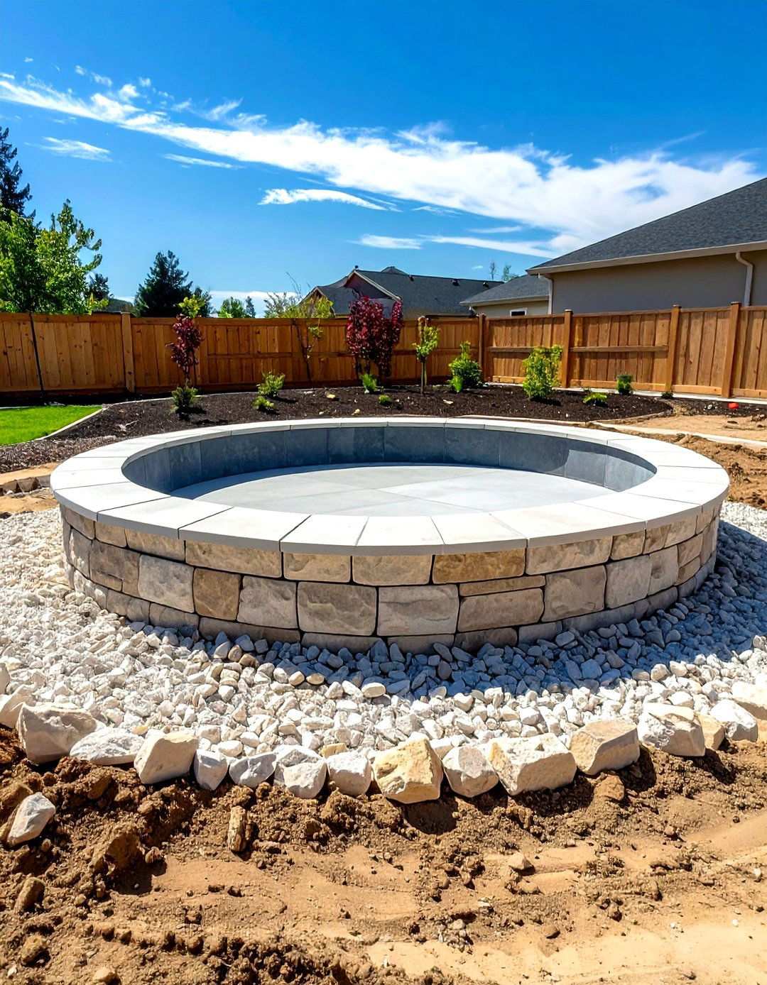 Limestone Screening Base Construction - 24 Rock Fire Pit Ideas