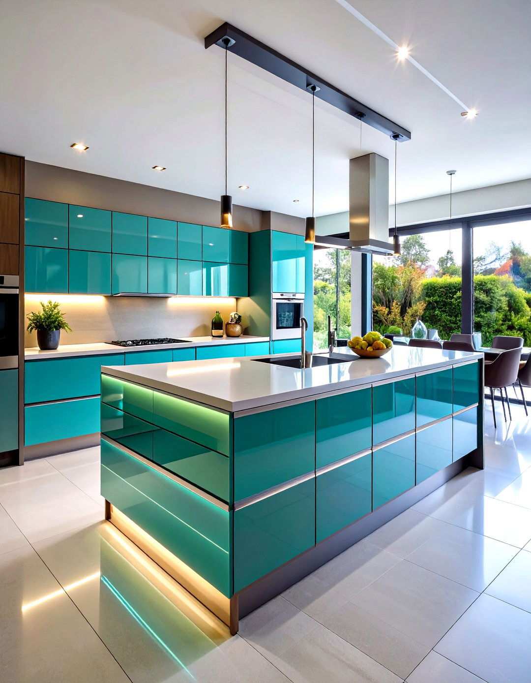 Linear Glass Strip Accent Bands - 24 Modern Kitchen Backsplash Ideas