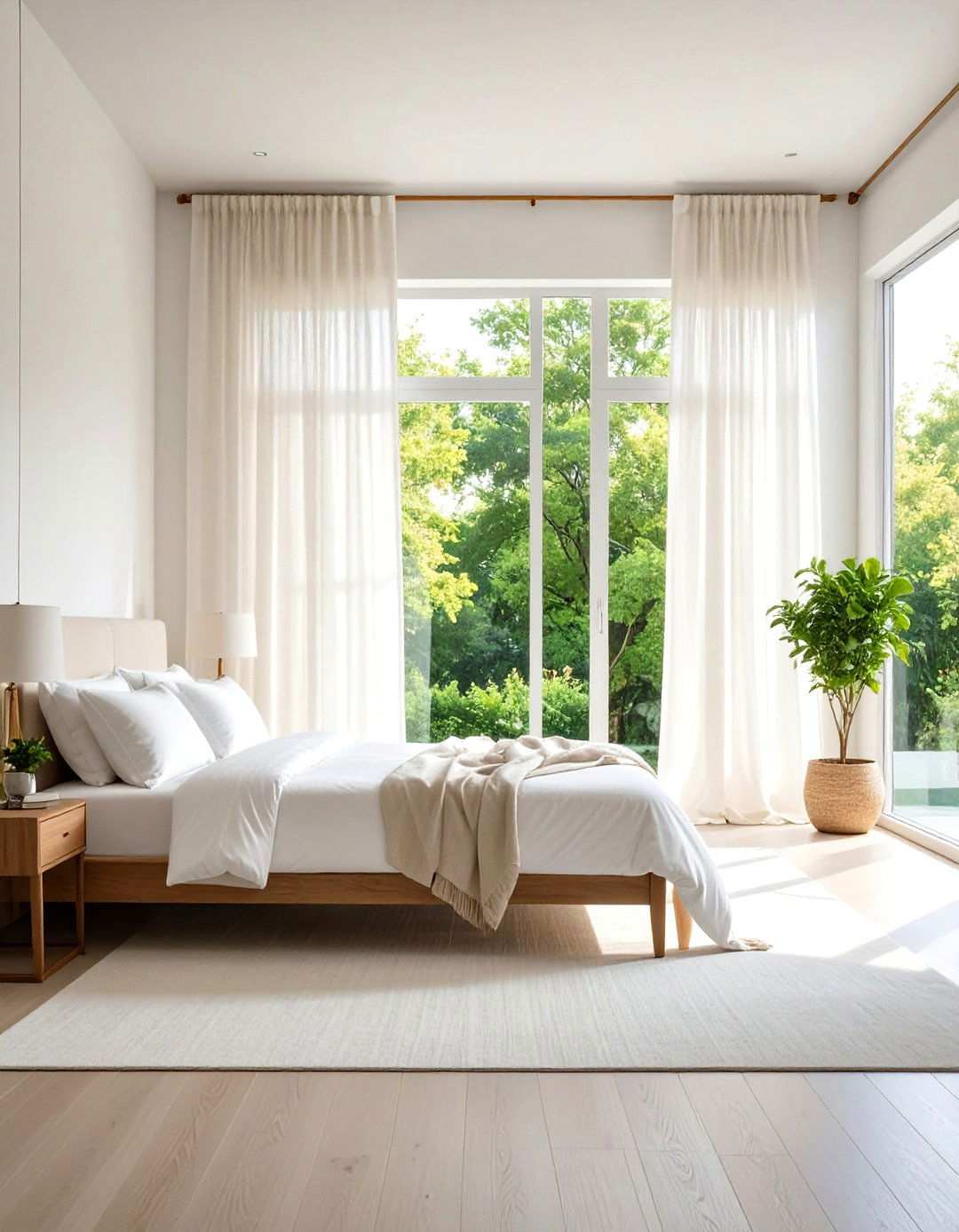 Linen Curtain Treatments - 24 Scandinavian Bedroom Ideas