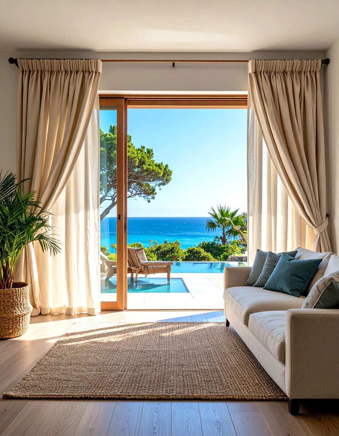 Linen Sliding Door Drapes - 24 Sliding Door Curtain Ideas