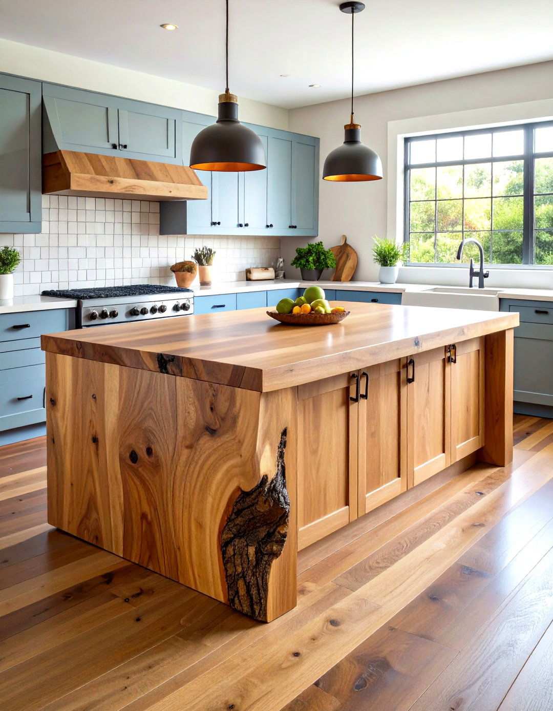 Live Edge Kitchen Island - 24 Rustic Kitchen Island Ideas