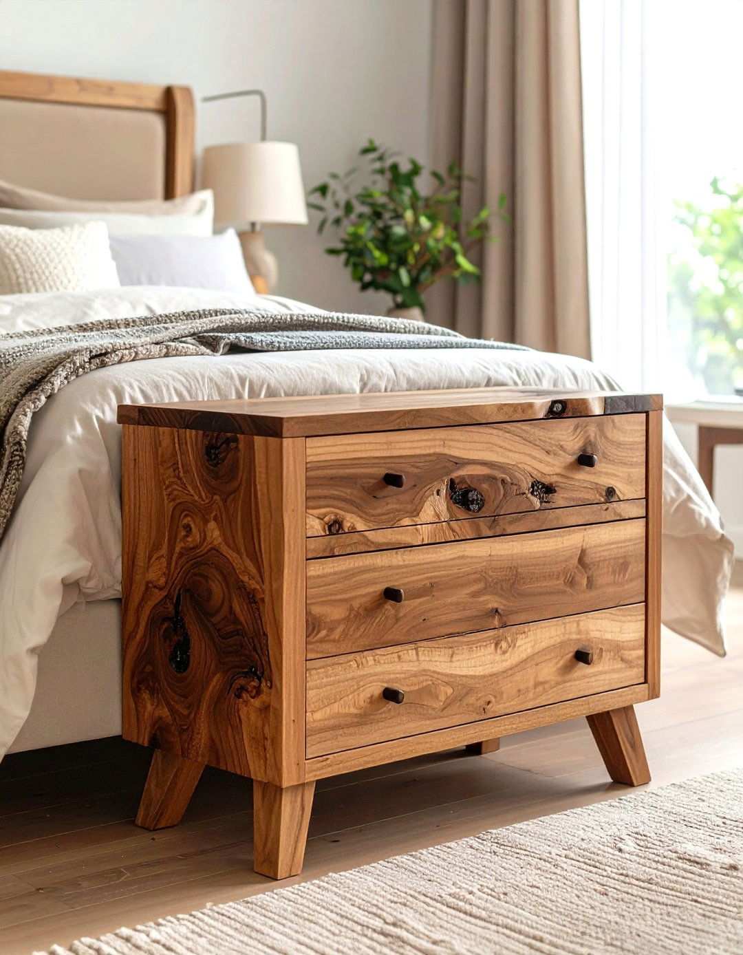 Live Edge Wood Nightstand - 24 Nightstand Ideas