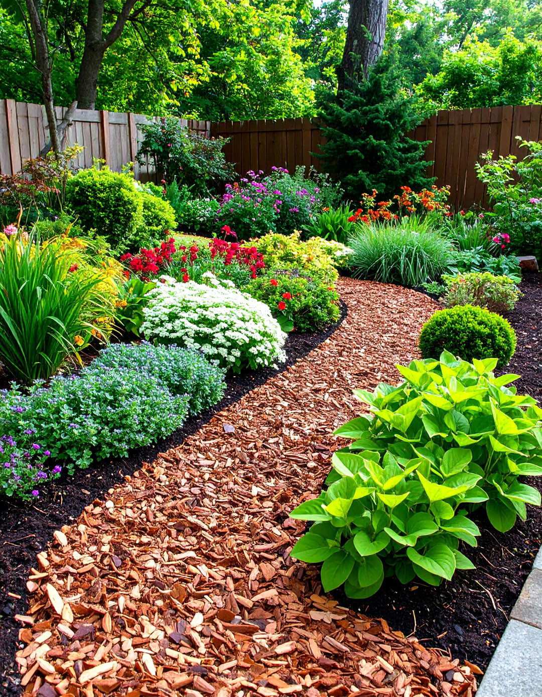 Living Mulch Edging with Low Growing Perennial Border - 24 Mulch Edging Ideas