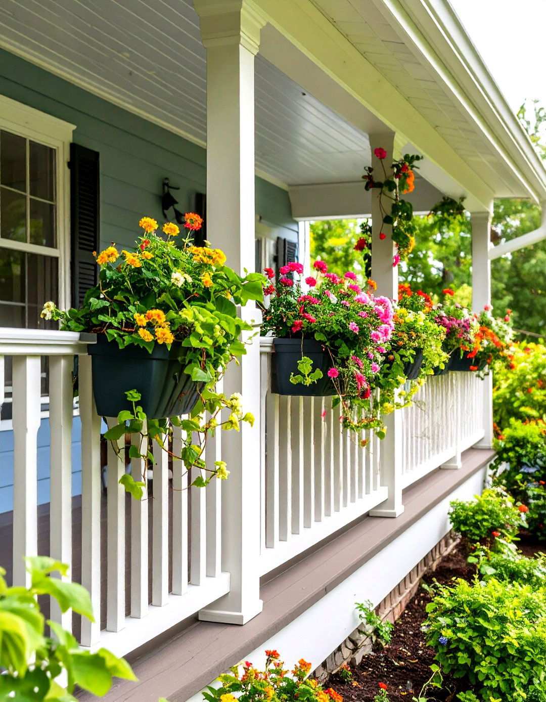Living Plant Porch Railing - 24 Porch Railing Ideas