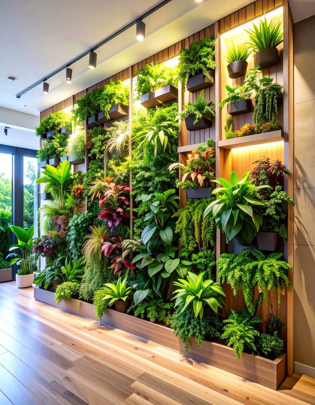 Living Plant Wall Vertical Garden - 24 High Ceiling Tall Wall Decor Ideas