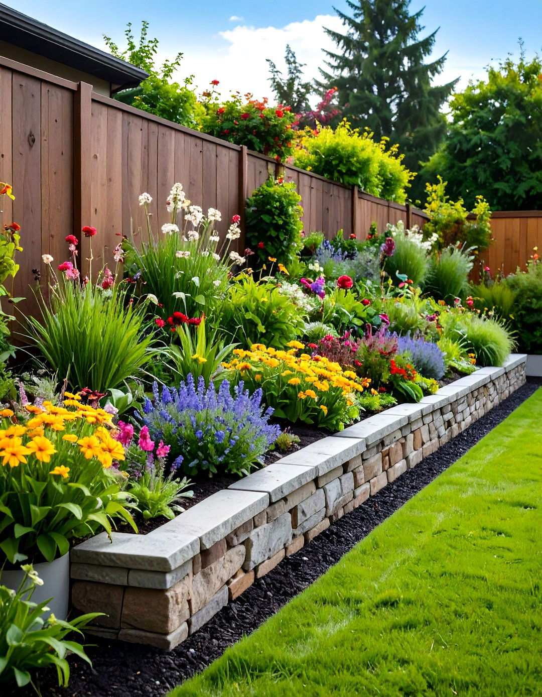 Living Retaining Wall with Integrated Planters - 24 Retaining Wall Ideas for Sloped Backyard