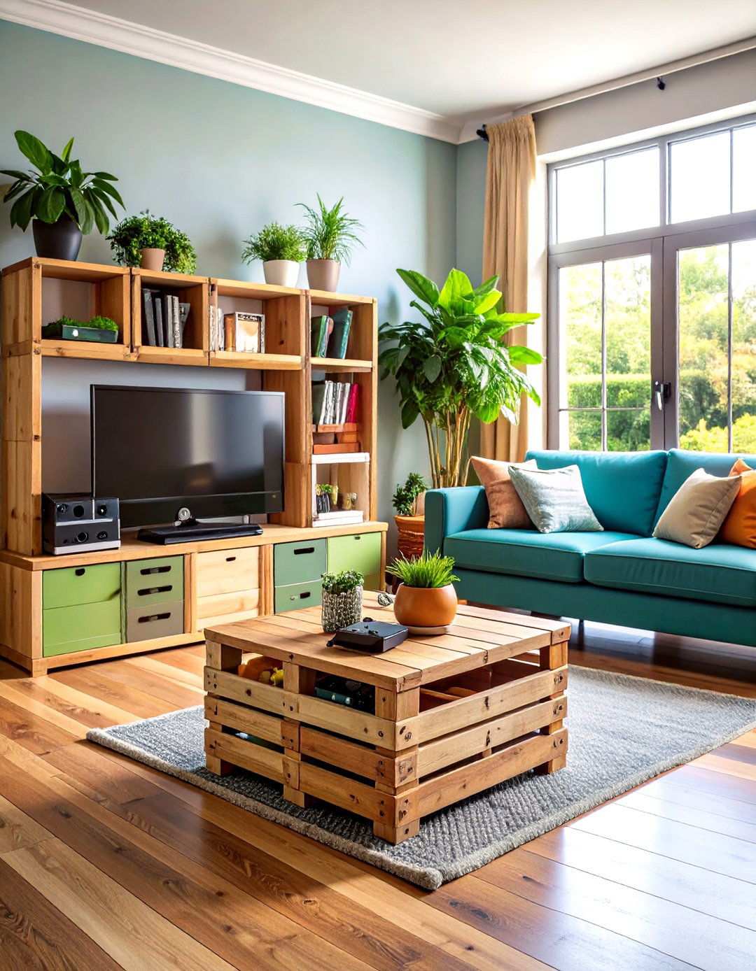 Living Room Entertainment Center Alternative - 24 Milk Crate Storage Ideas