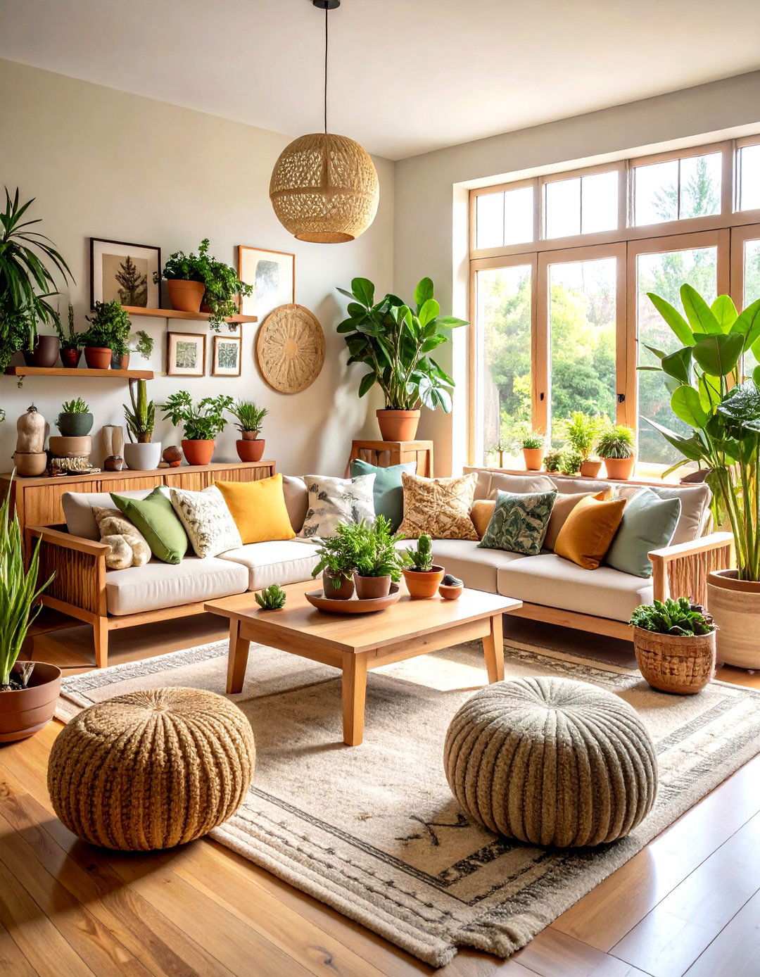Living Room Plants and Biophilic Design Elements - 24 Simple Living Room Ideas
