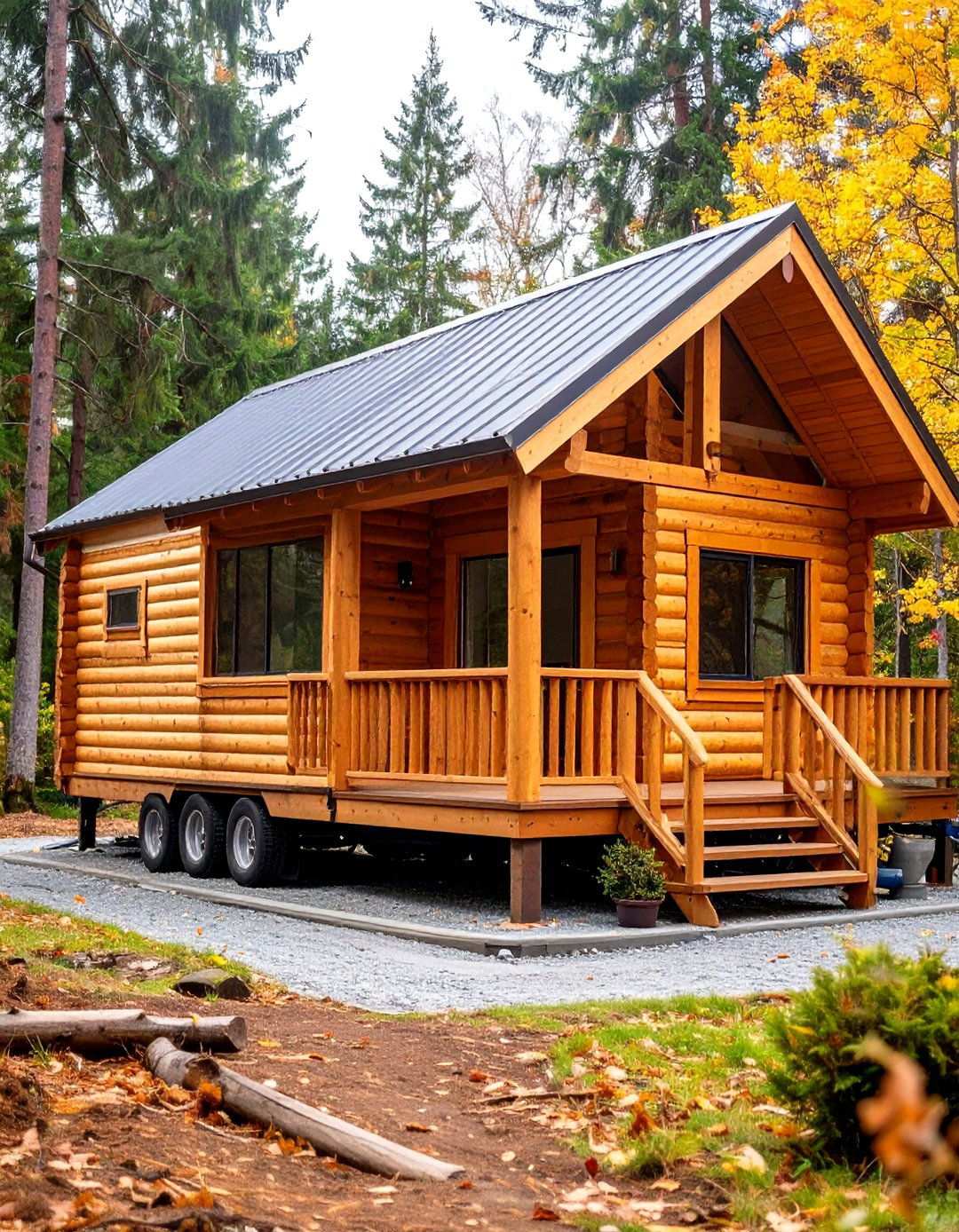 Log Cabin Aesthetic Panels - 24 Mobile Home Siding Design Ideas