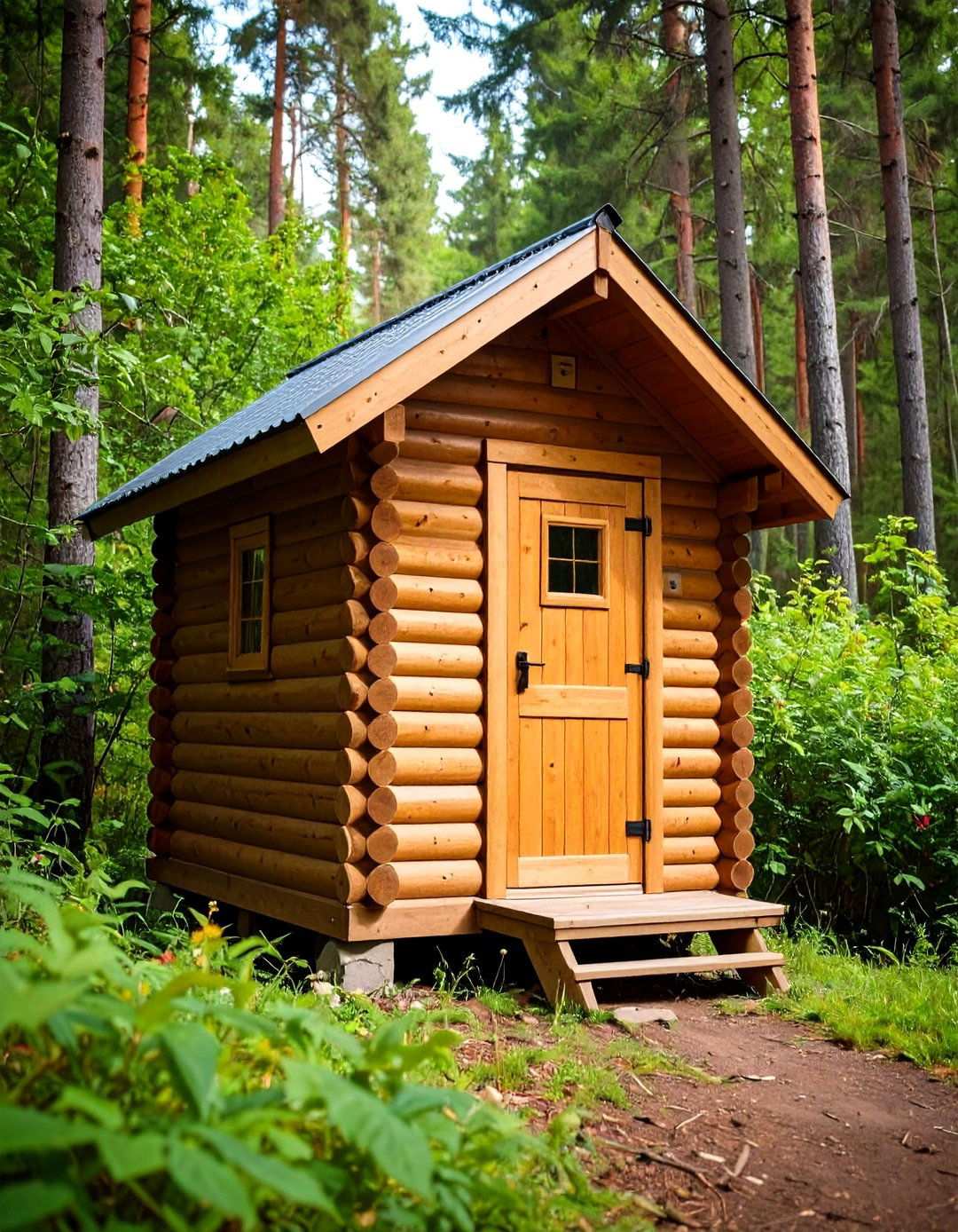 Log Cabin Chinking Style with Traditional Construction - 24 Outhouse Design Ideas
