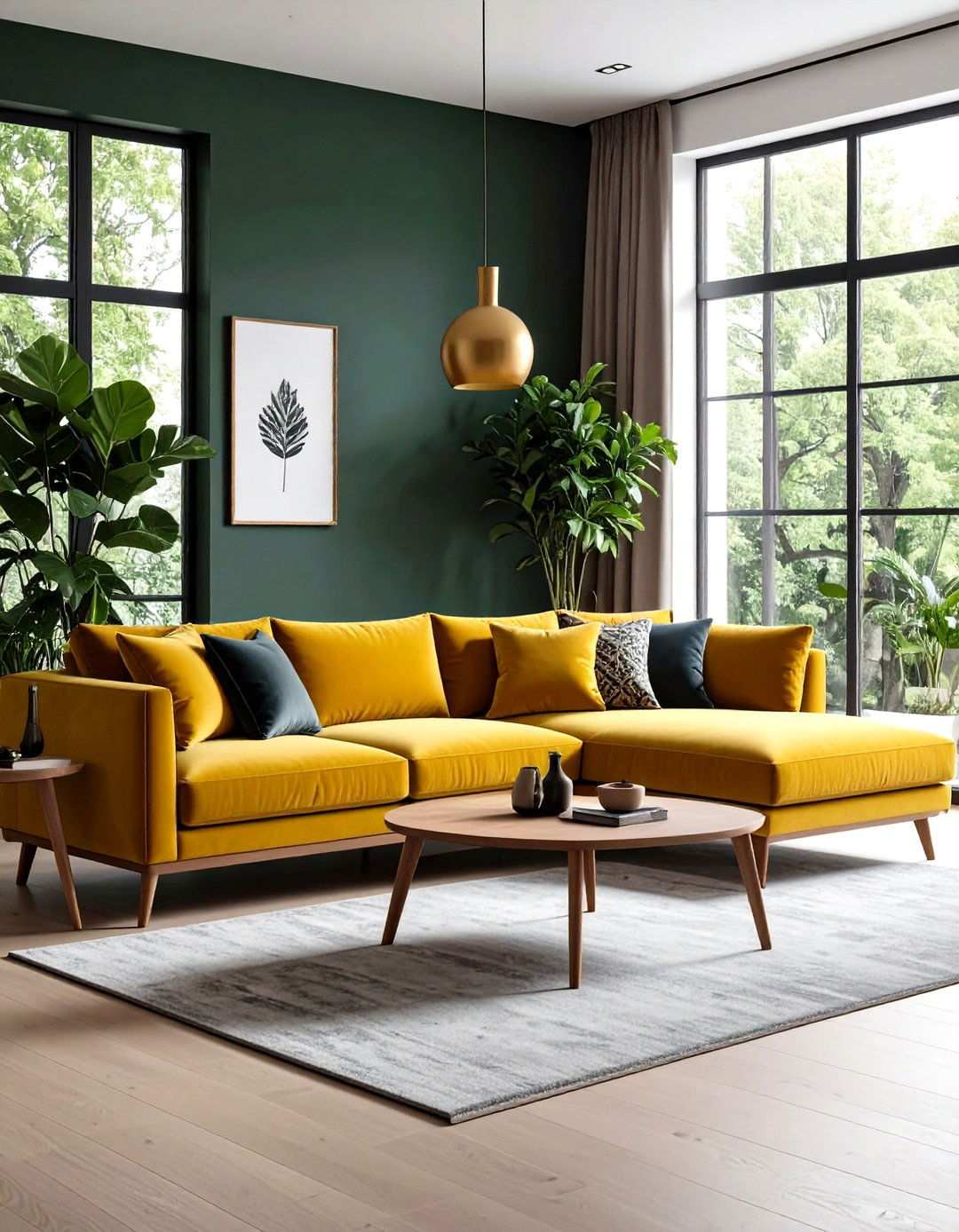 Low Profile Sectional Seating Arrangements - 24 Mid-Century Modern Living Room Ideas