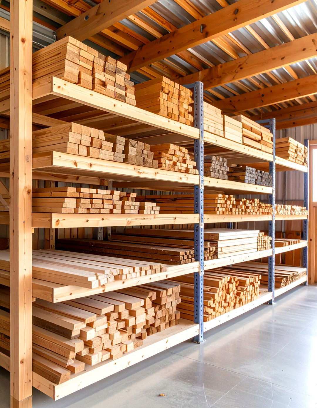 Lumber Storage Rack System - 24 Shed Organization Ideas