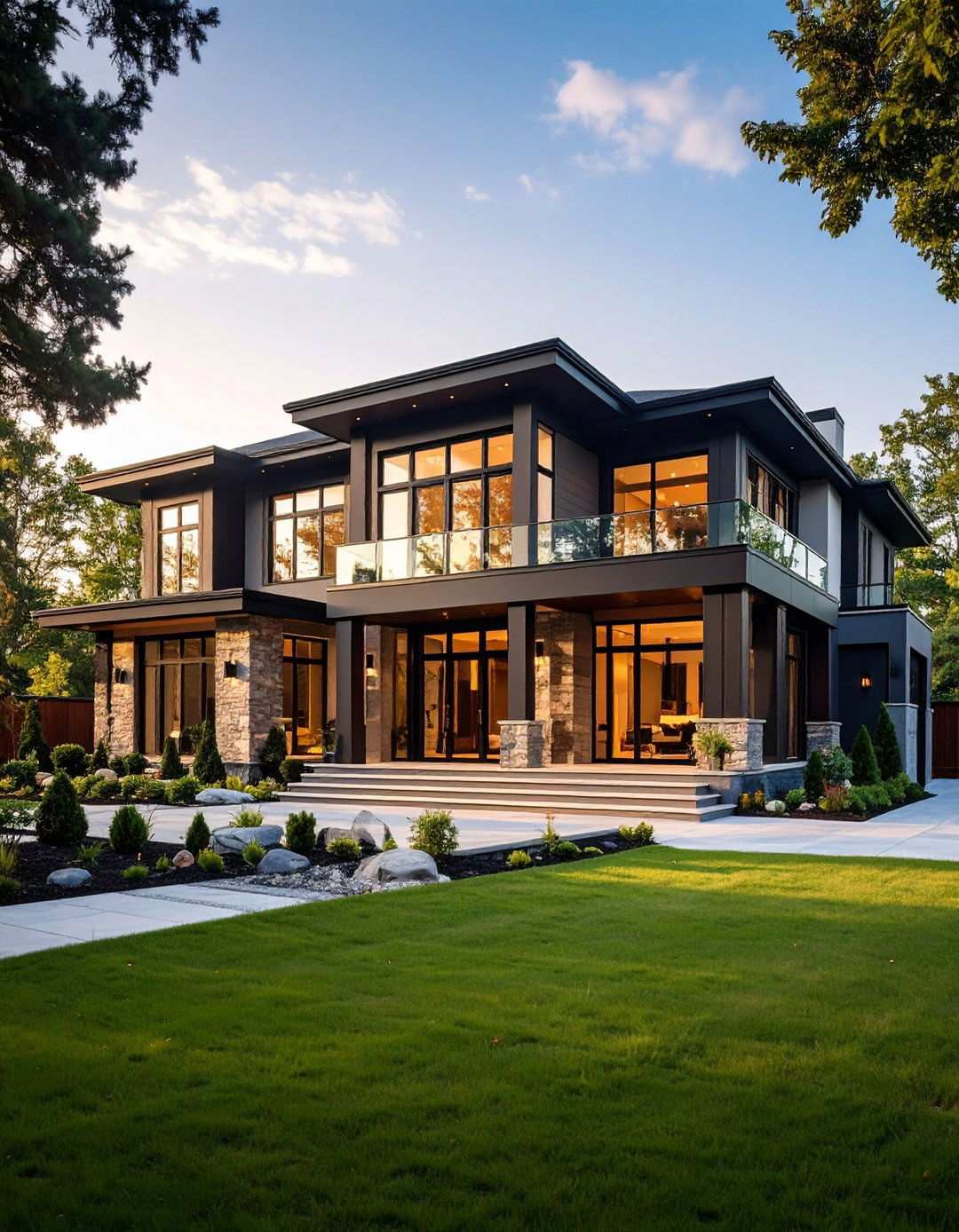 Luxury Estate Black Trim Elements - 24 Red Brick House with Black Trim Design Ideas