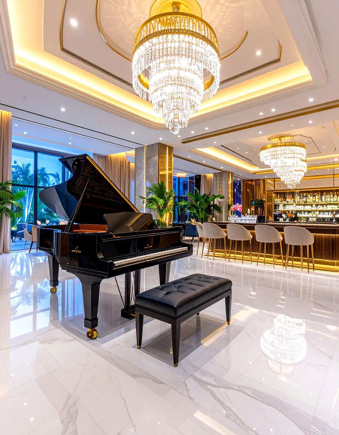 Luxury Hotel Suite Piano Lounge - 24 Piano Room Ideas