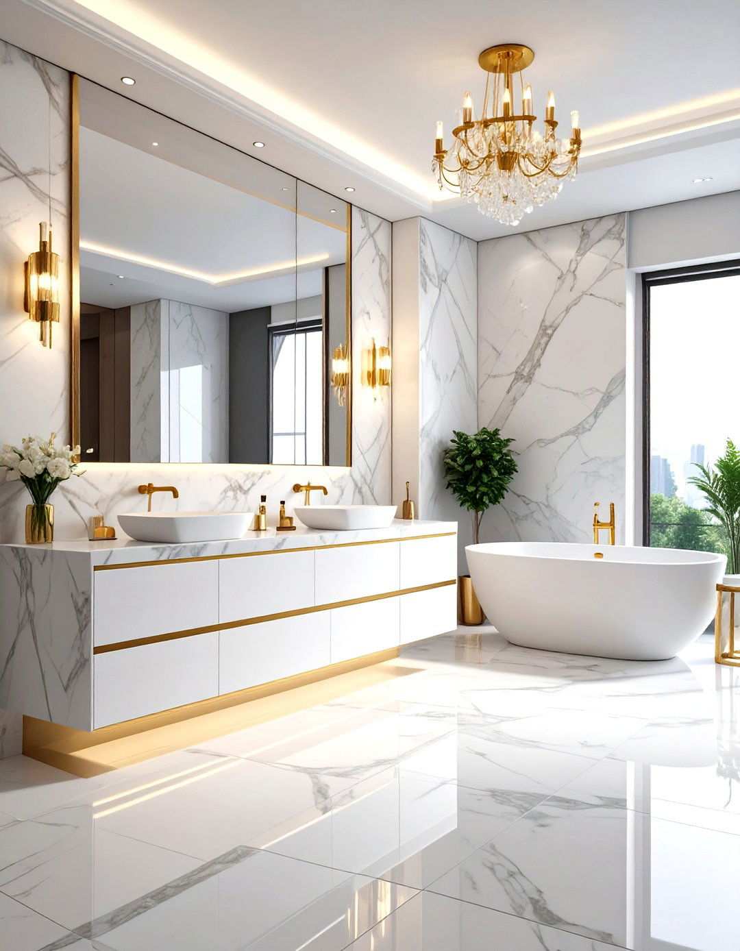 Luxury Marble Showcase with Premium Materials - 24 Restaurant Bathroom Ideas