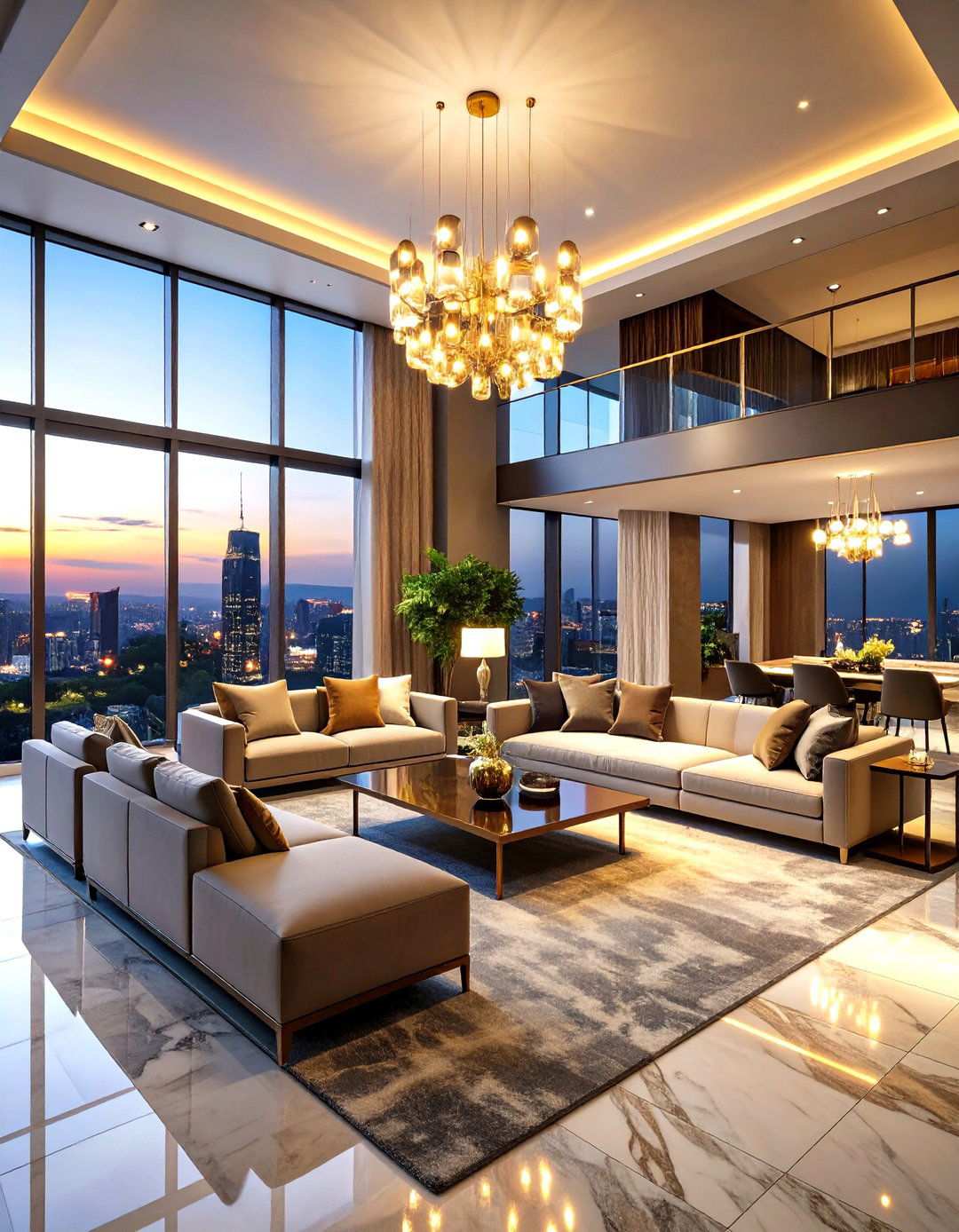 Luxury Penthouse Living Room - 24 Men's Living Room Ideas