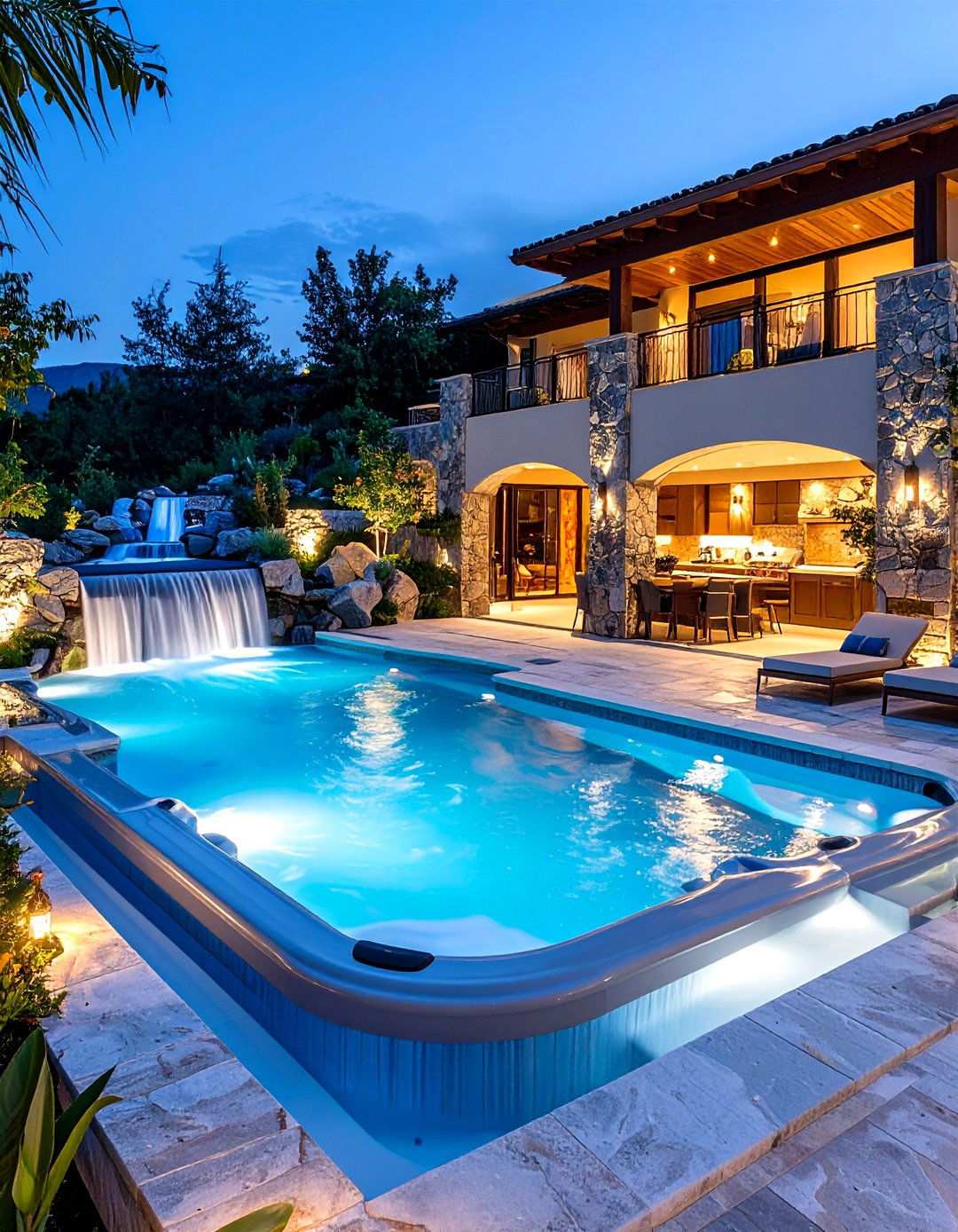 Luxury Resort Pool Complex - 24 Hot Tub Decor Ideas
