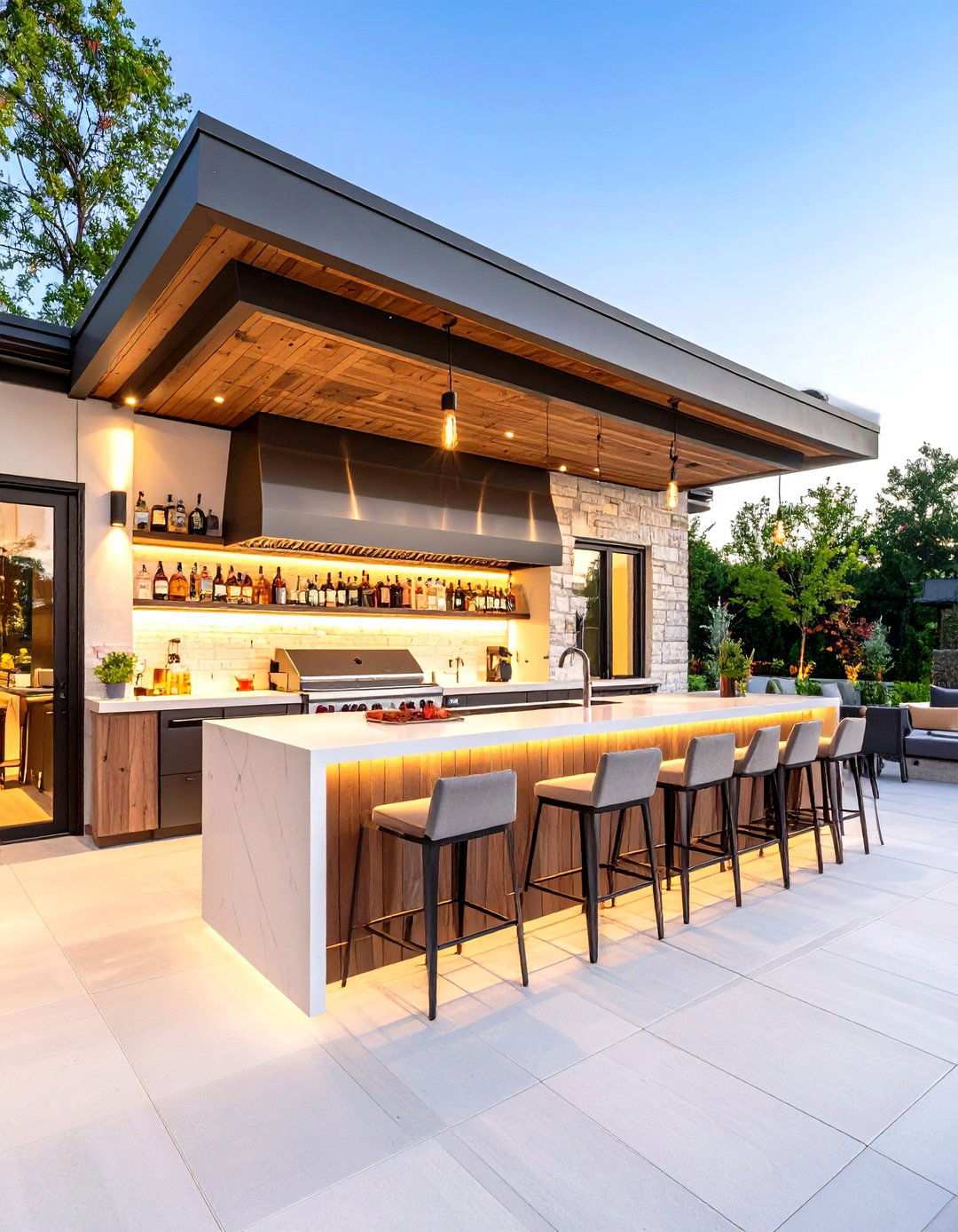 Luxury Sports Bar with Entertainment Features - 24 Luxury Outdoor Kitchen Ideas
