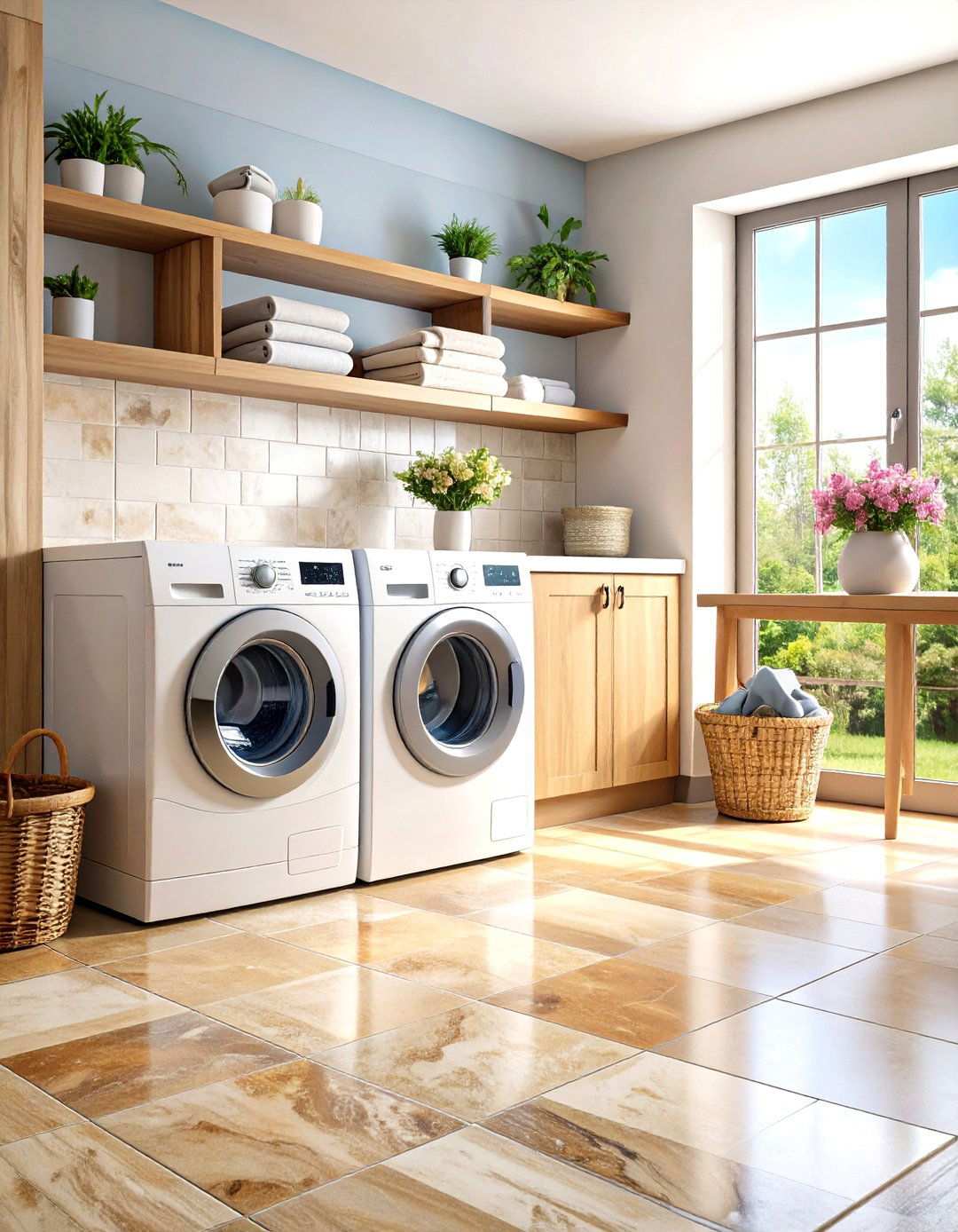 Luxury Vinyl Tile Stone Look - 24 Laundry Room Floor Ideas