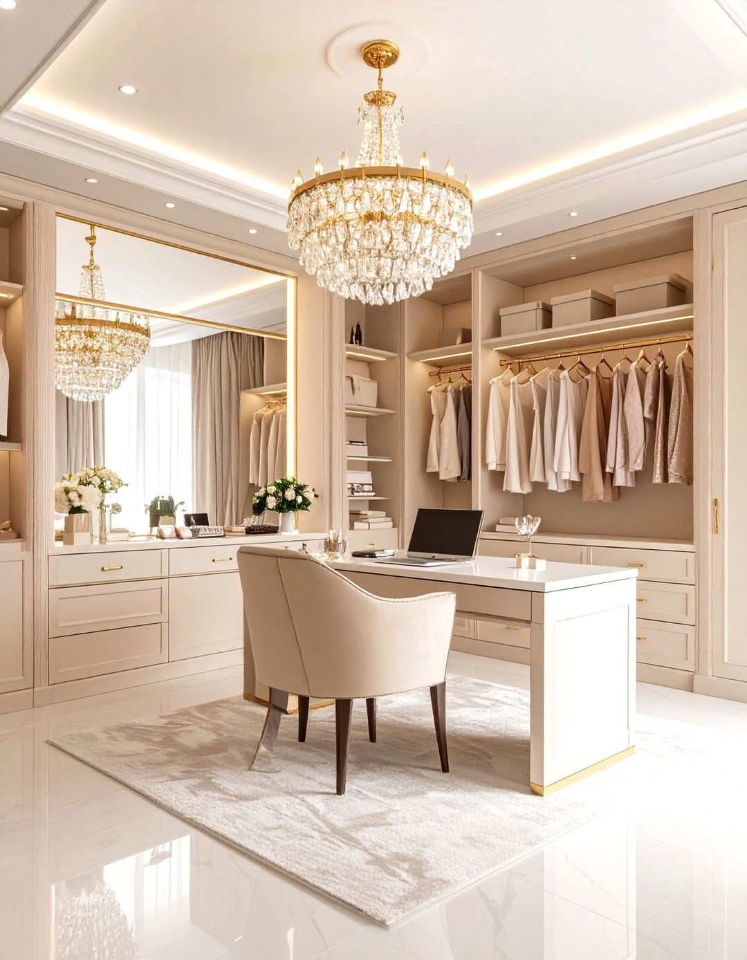 Luxury Walk in Closet Office - 24 Home Office Ideas for Her
